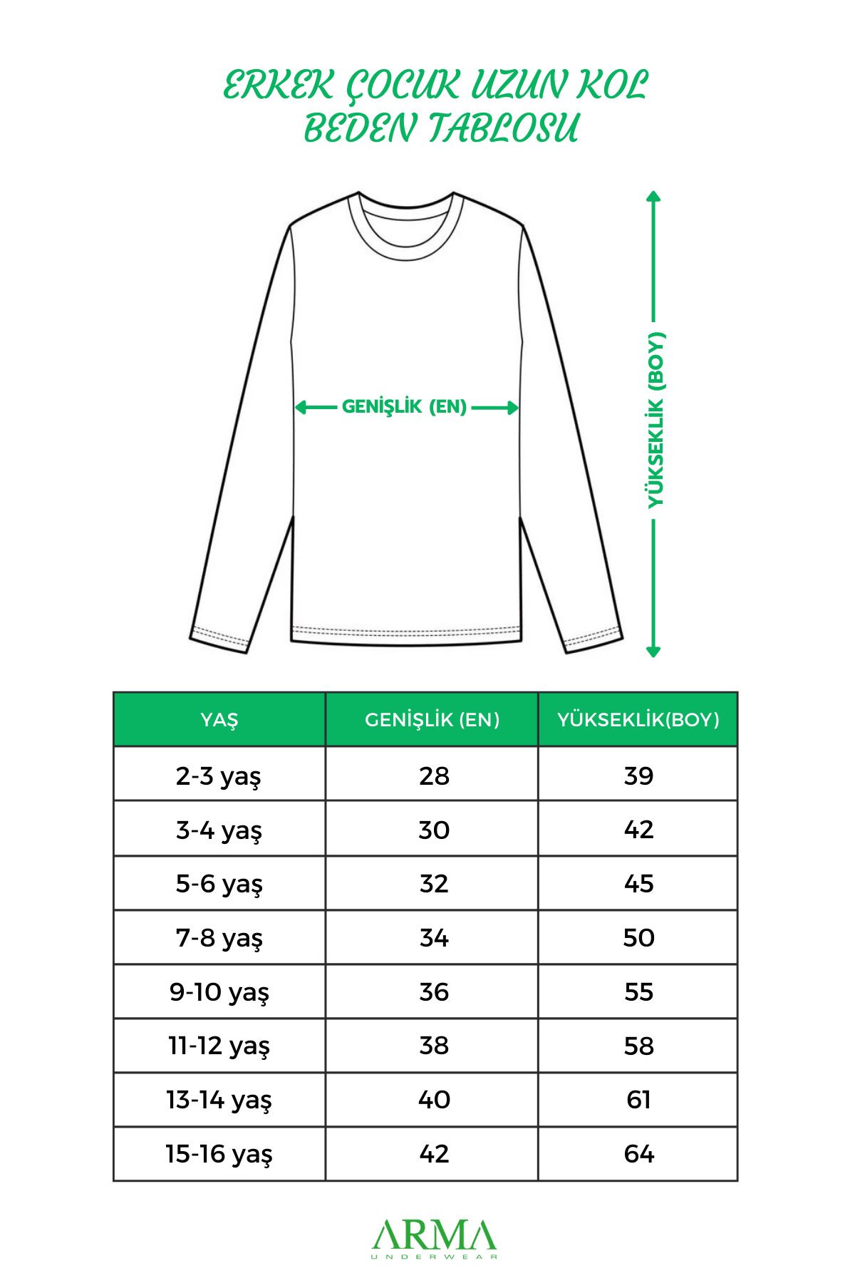 Arma Yıldız-2-Piece Boy's Black Long Sleeve Undershirt T-Shirt Badi 100% Cotton 5