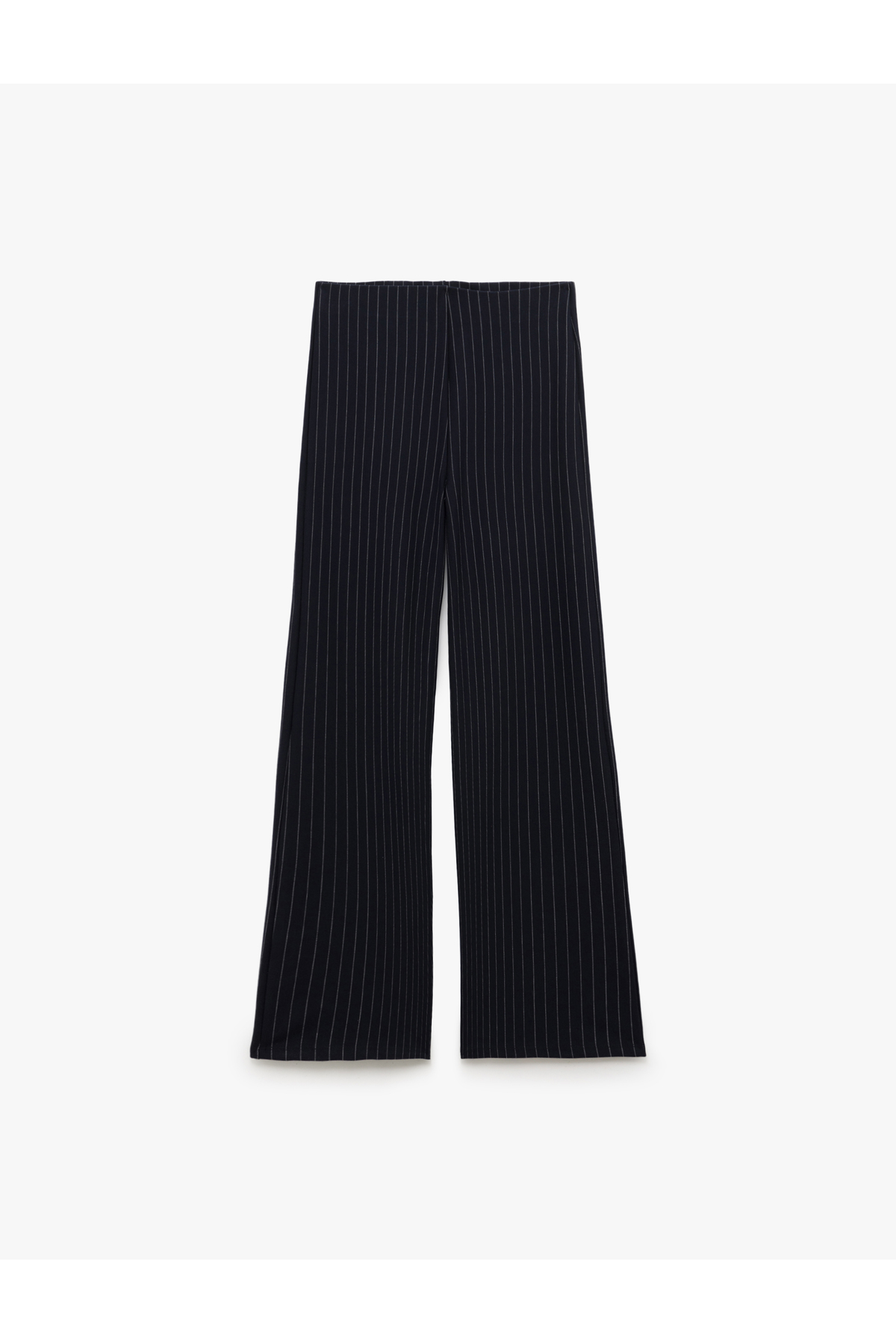 Koton-Striped Wide Leg High Waist Fabric Trousers 3