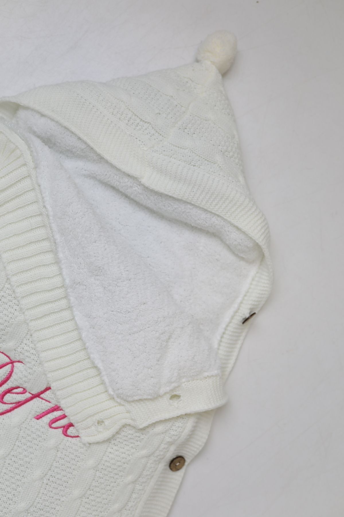 tinykiddesign Welsoft Bebek Kundağı Triko Ekru Örgülü Içi Peluş Istediğiniz Ismi Nakışla Yazıyoruz fotoğrafı 5 (önizleme)