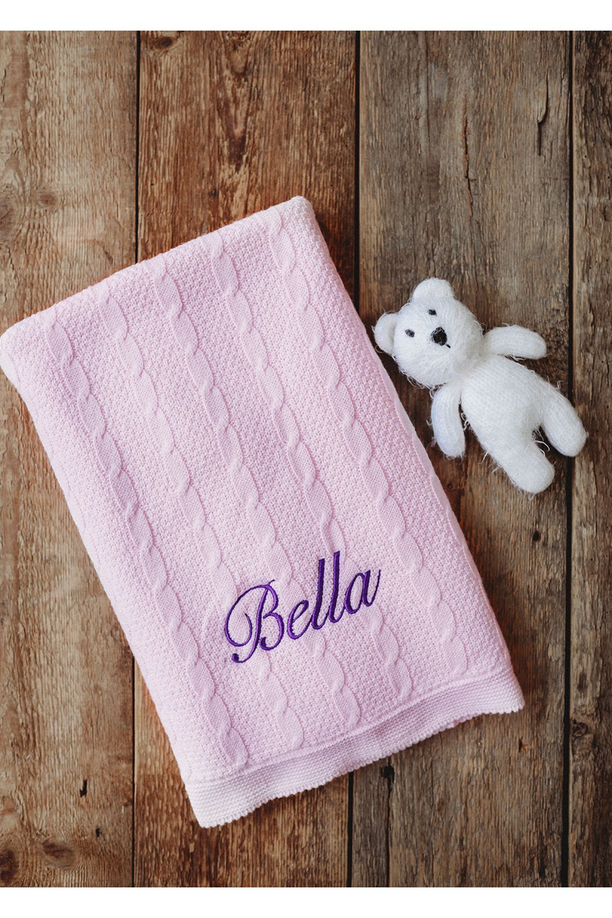 tinykiddesign Bebek Battaniyesi Pembe Içi Peluş Battaniye Istediğiniz Ismi Nakışla Yazıyoruz fotoğrafı 3 (önizleme)