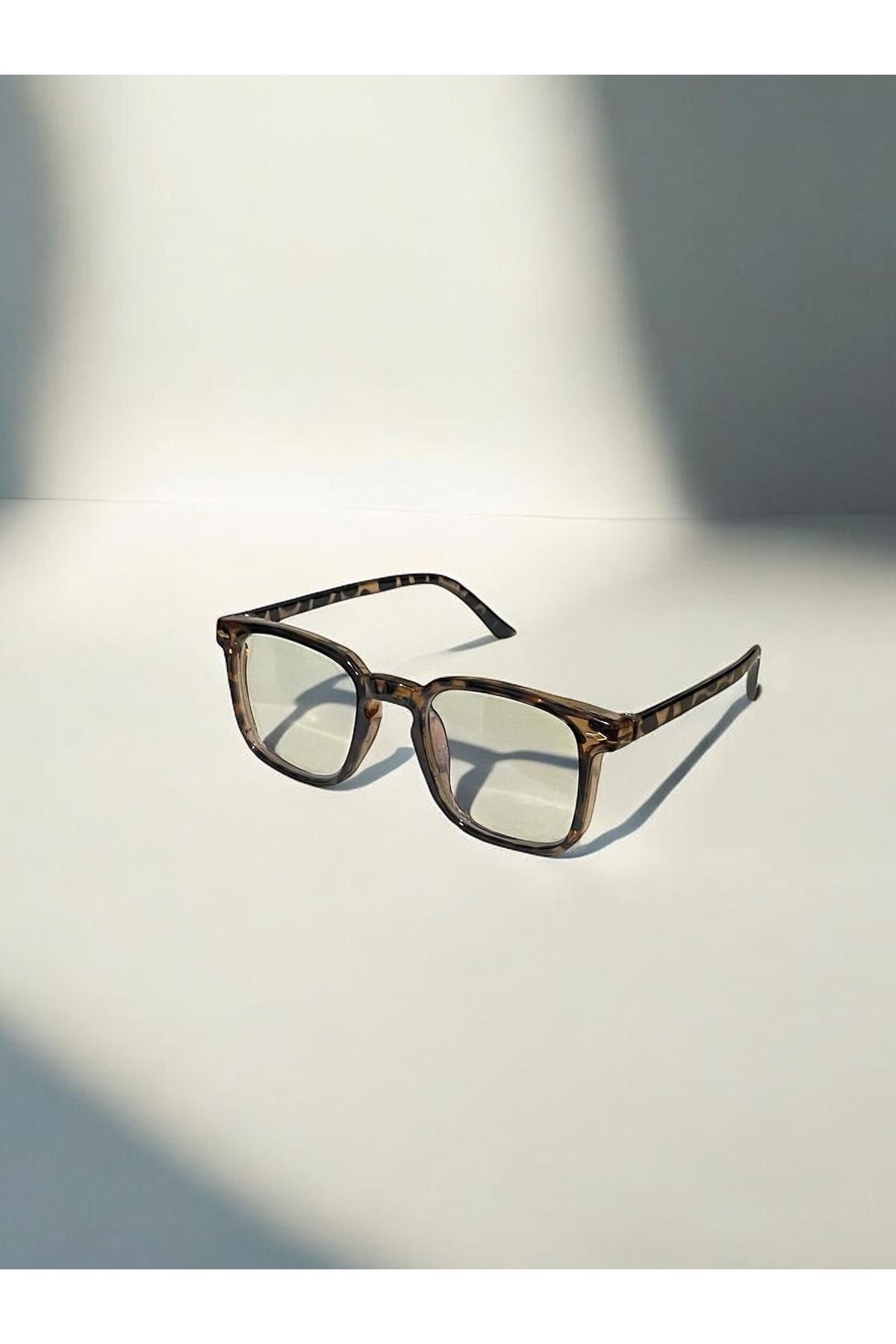 MAROVOAY-Leopard Pattern Rectangular Frame Blue Block Glasses with Blue Light Protection 2