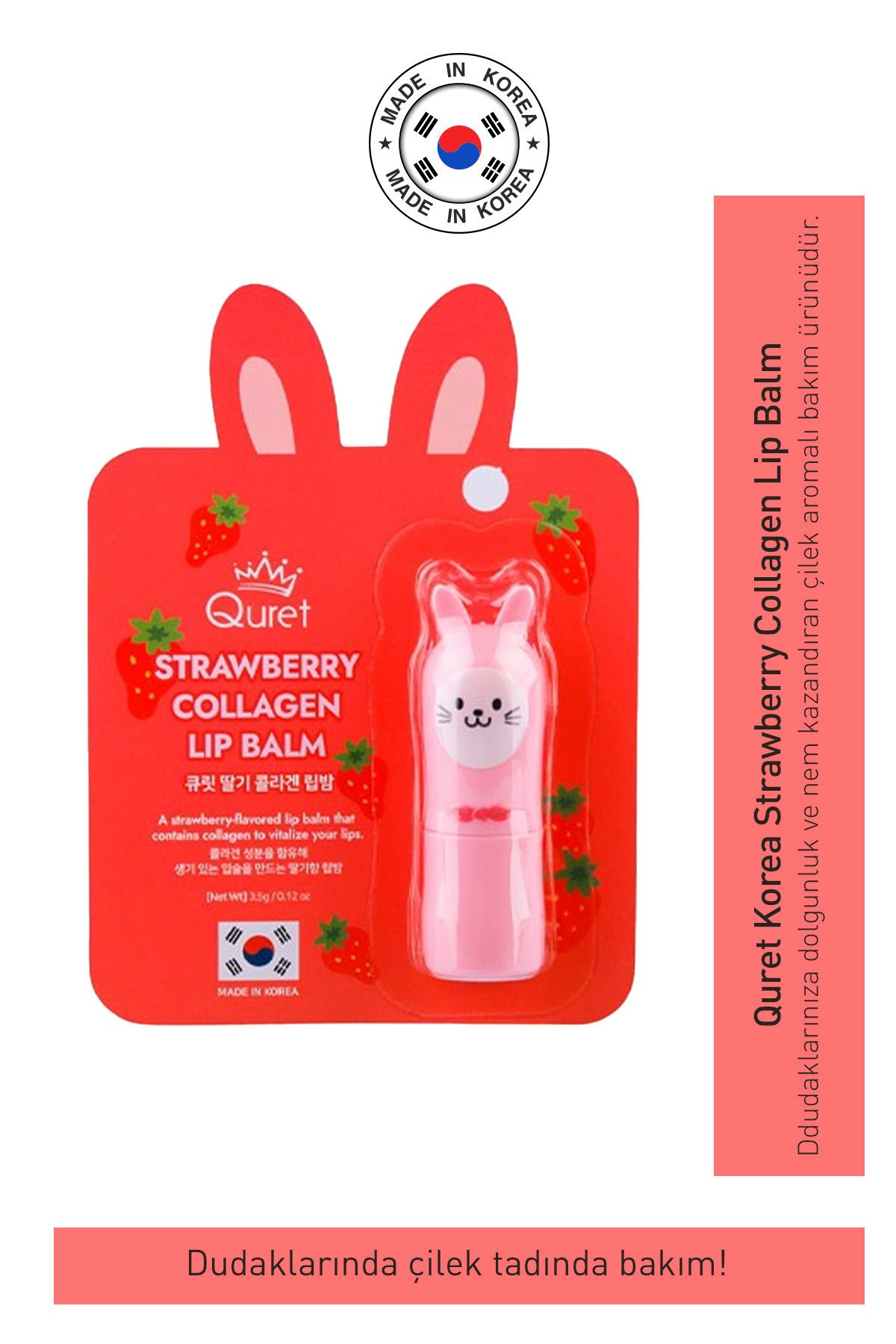 Quret Korea Strawberry Collagen Lip Balm