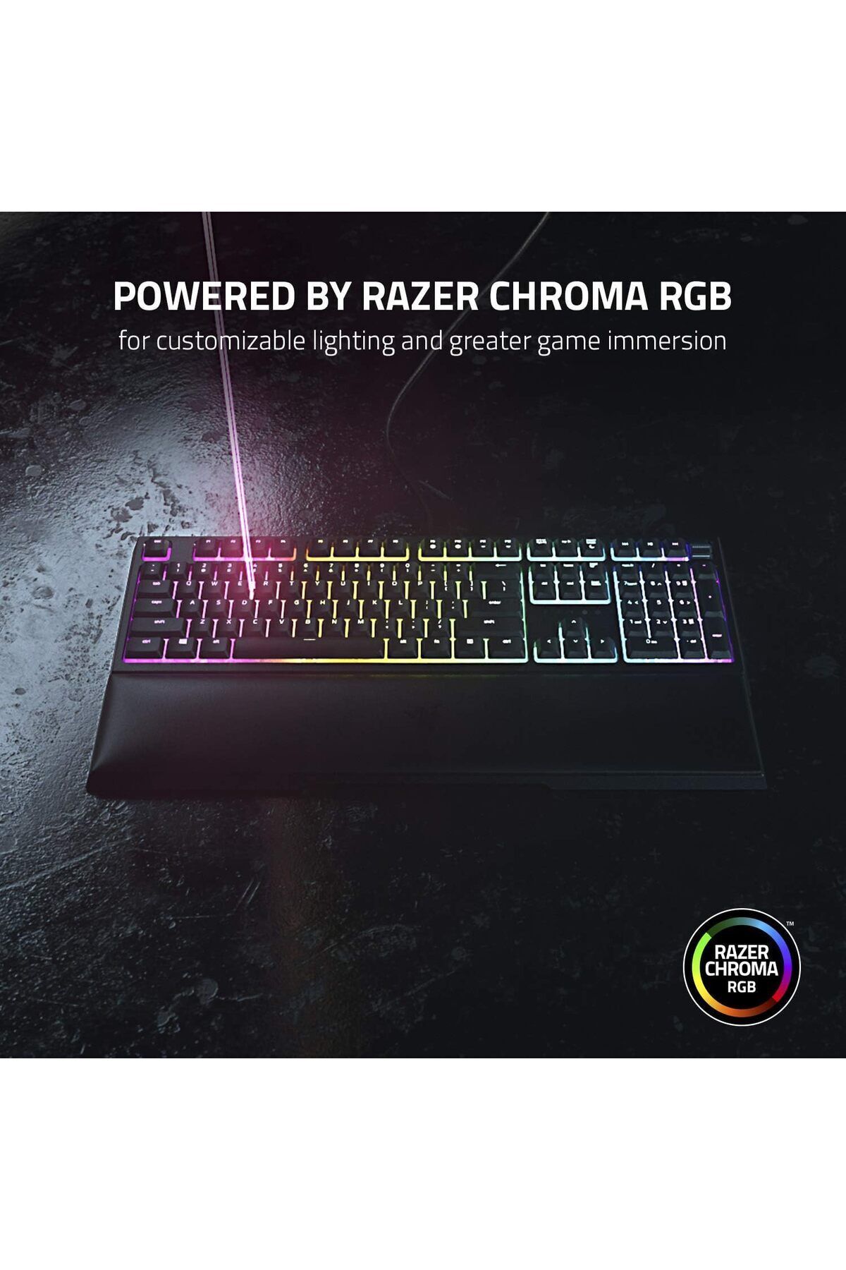 RAZER-Ornata V2 Gaming Keyboard - Hybrid Mecha-Membrane, RGB, Multi-Function Wheel, Arabic Layout 4