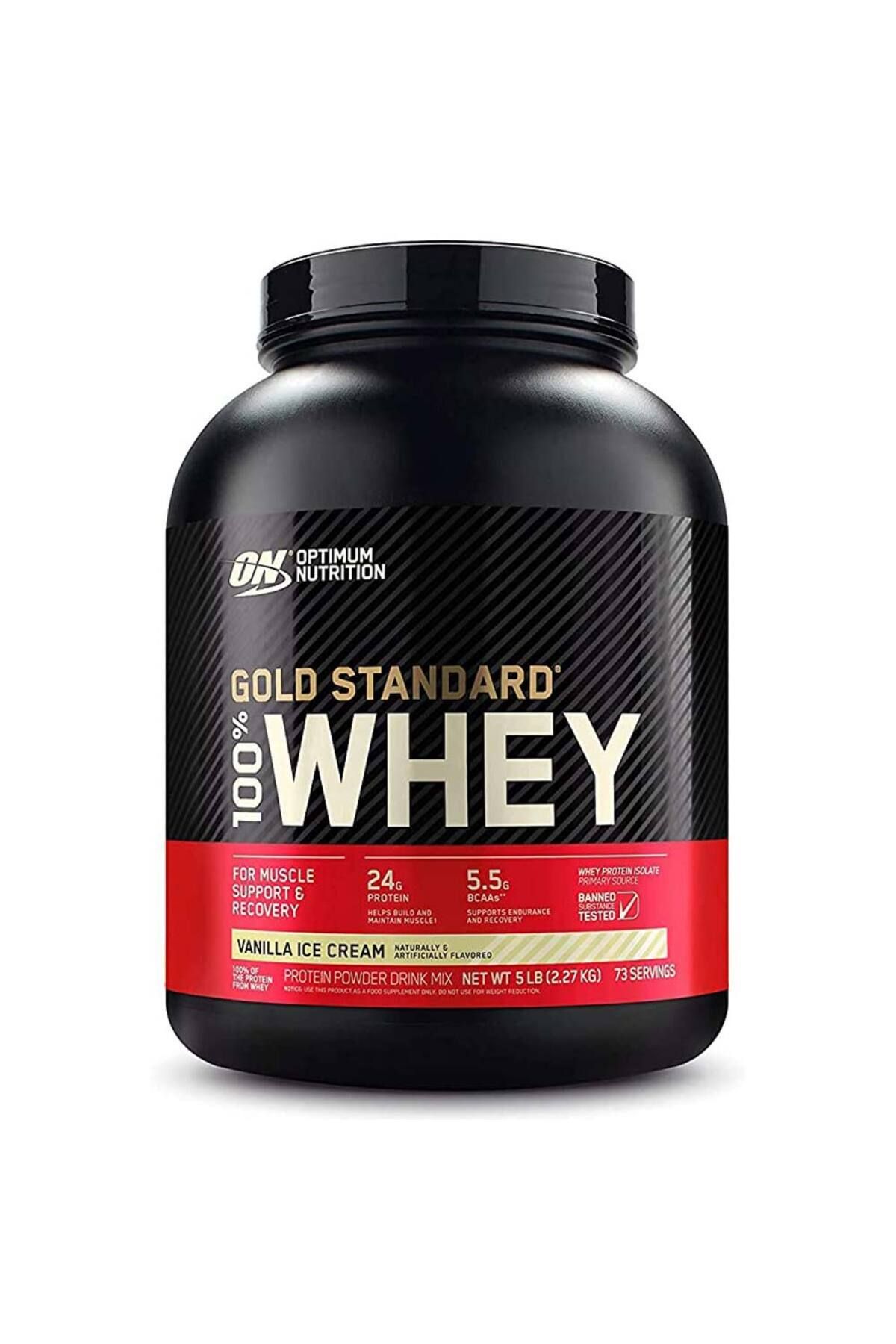 Optimum Nutrition-Gold Standard 100% Whey Protein, Vanilla Ice Cream, 5 LB 1