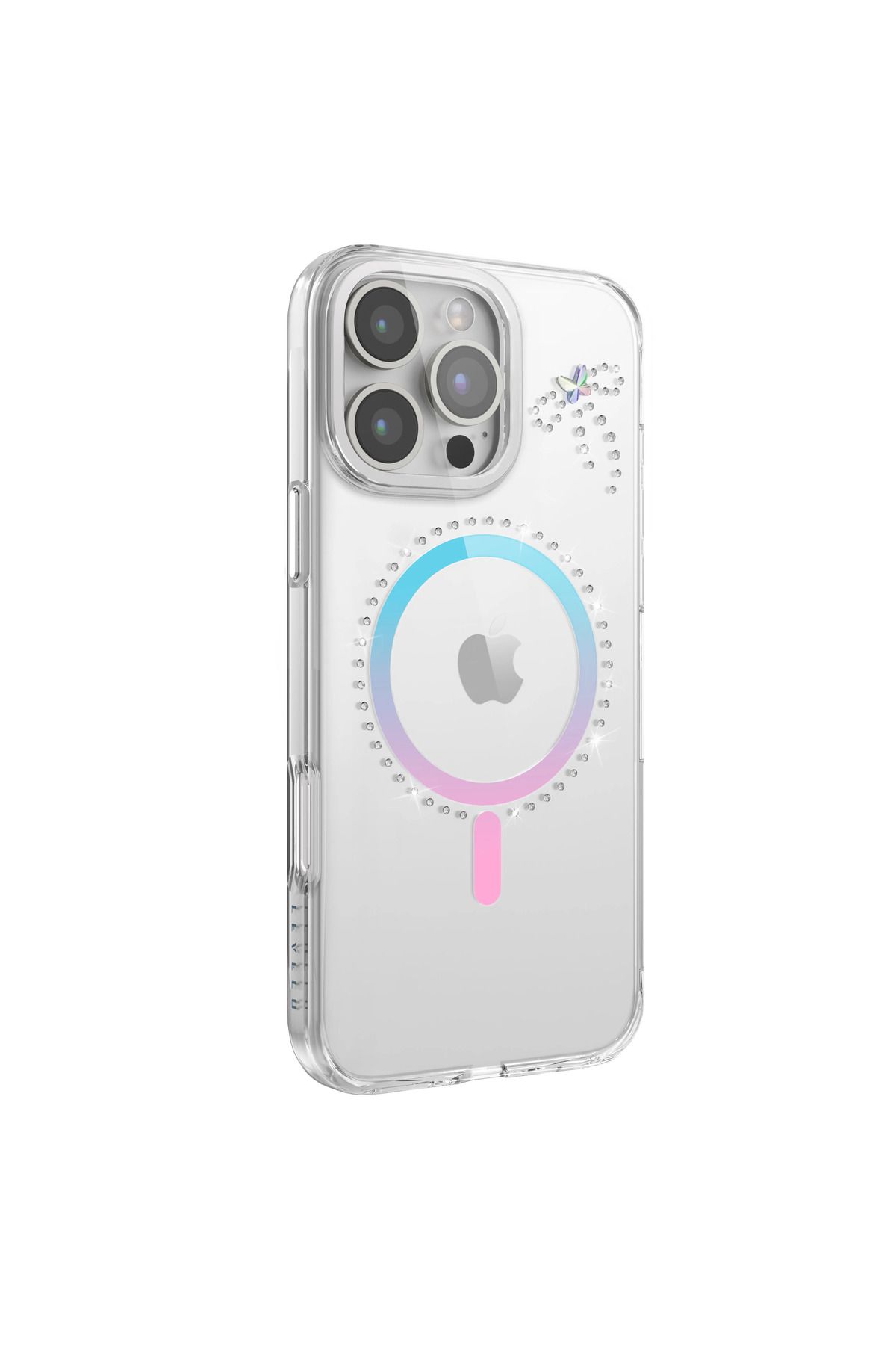 Levelo-جراب Butterfly Magsafe لهاتف iPhone 16 Pro Max - شفاف/ قزحي الألوان 5