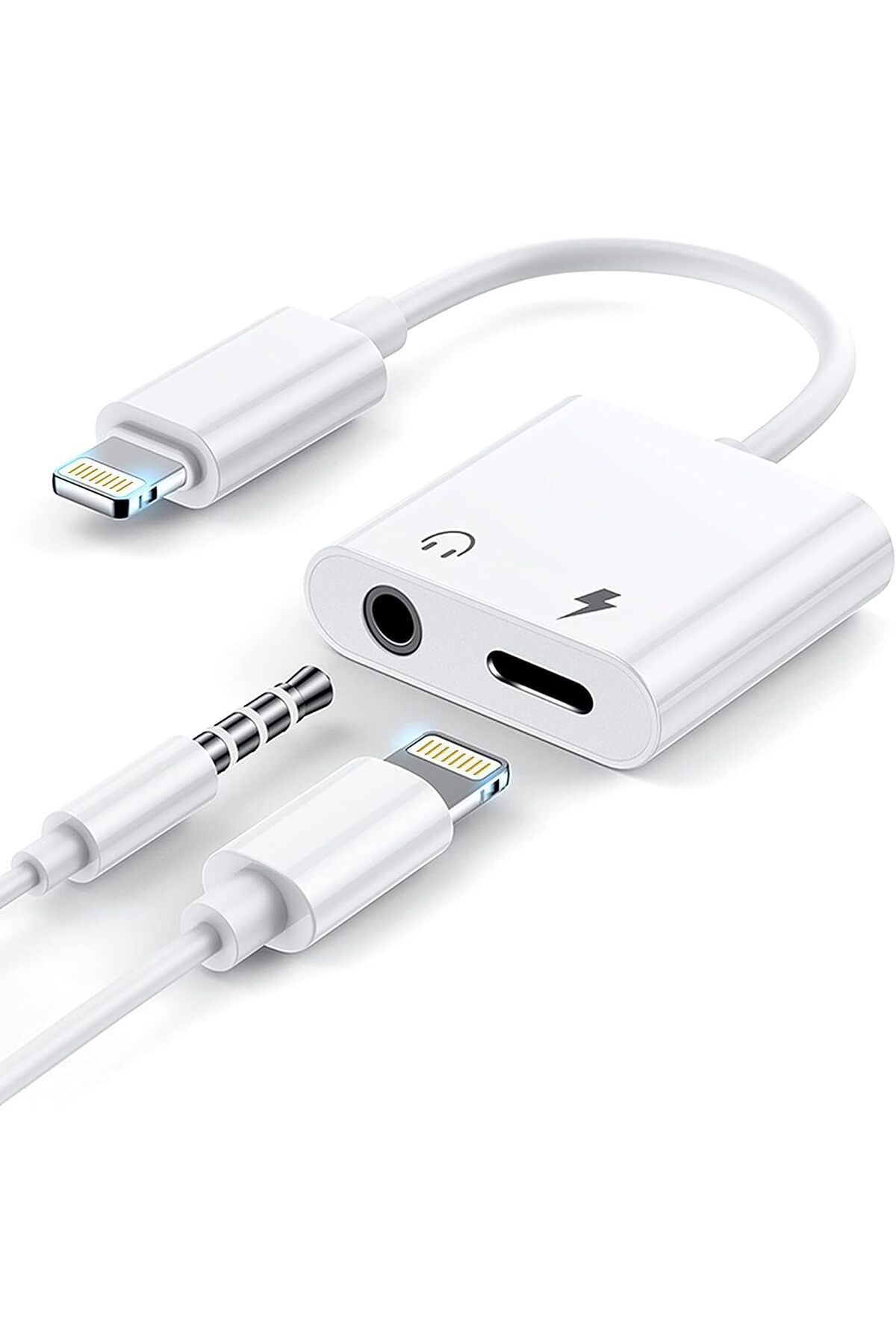 COOYA-Headphone Adapter for iPhone,2 in 1 Lightning to 3.5mm Audio Dongle Accessory,for All iOS System 1