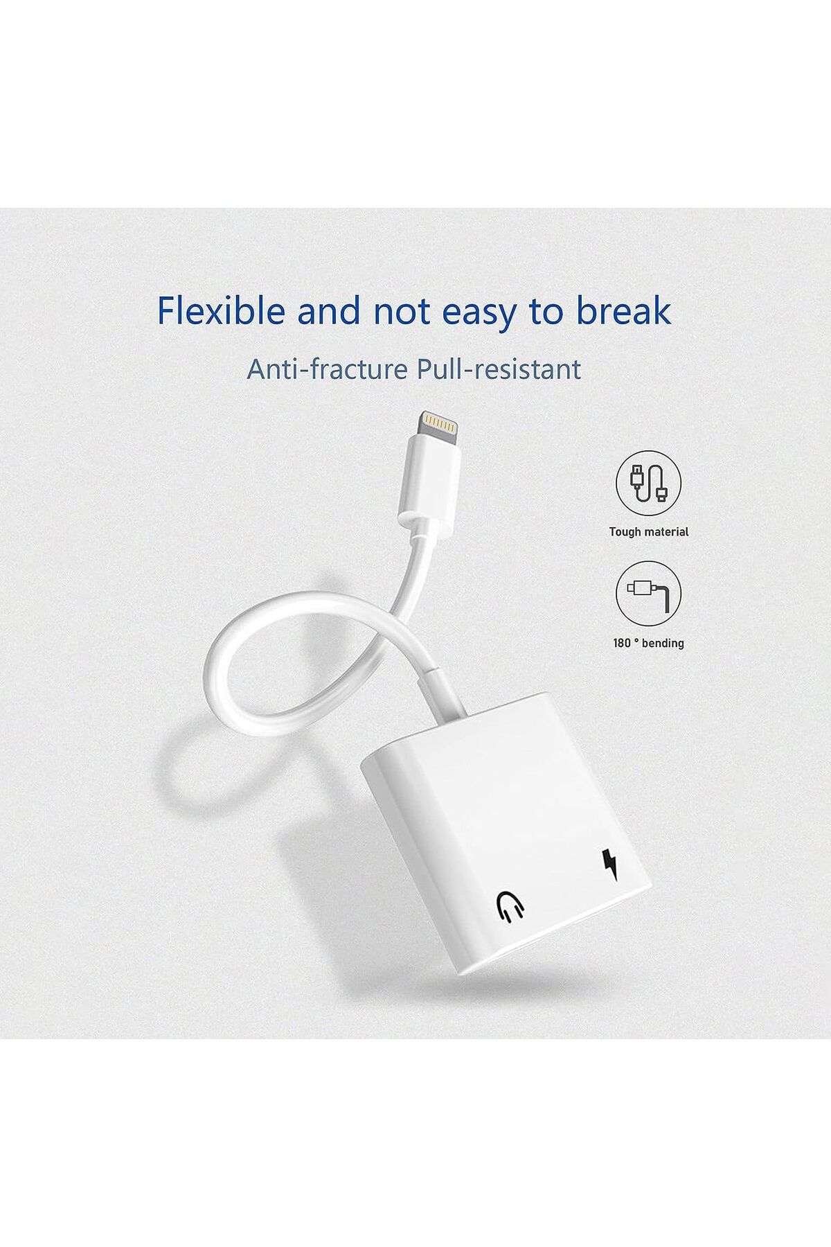 COOYA-Headphone Adapter for iPhone,2 in 1 Lightning to 3.5mm Audio Dongle Accessory,for All iOS System 4