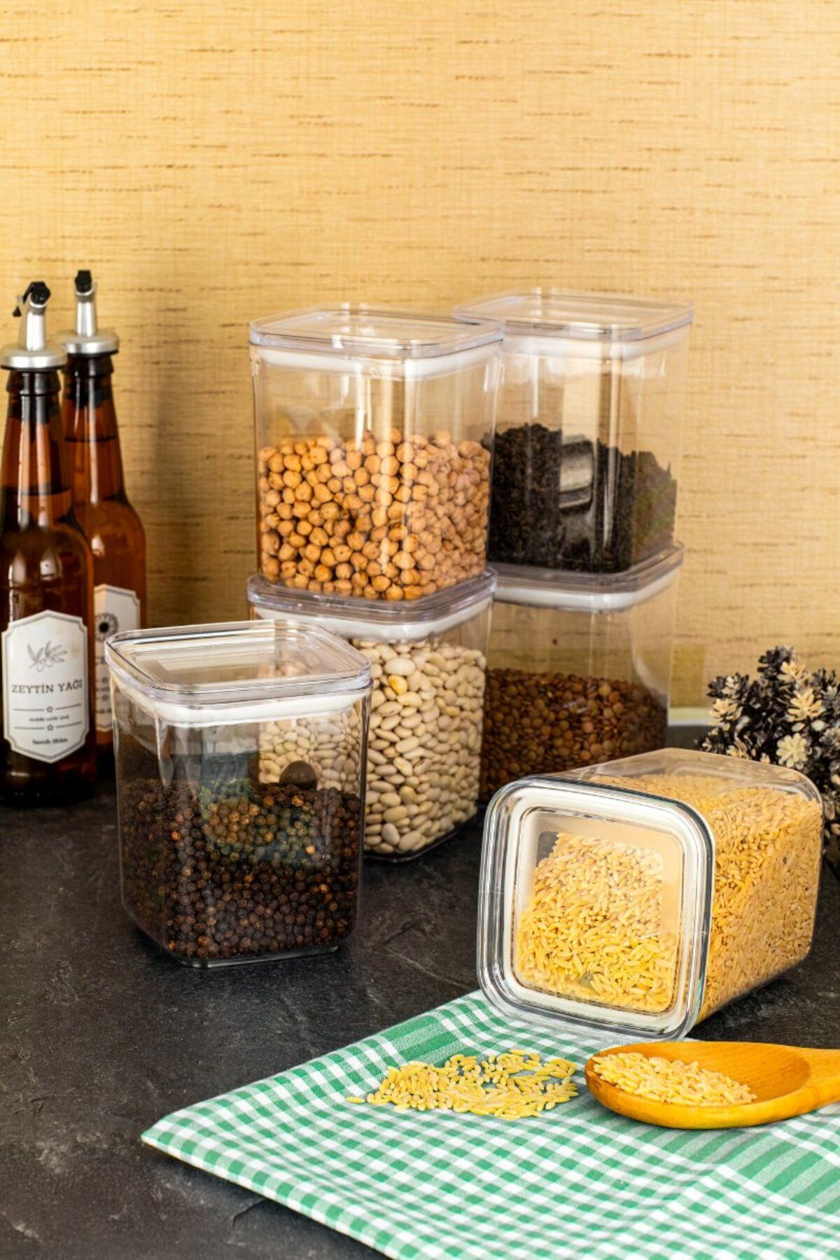 Comprox-Set of 9 Storage Containers |   Transparent Food Storage Container with Vacuum Lid (3X1700Ml - 3X1200Ml - 3X900Ml) 4