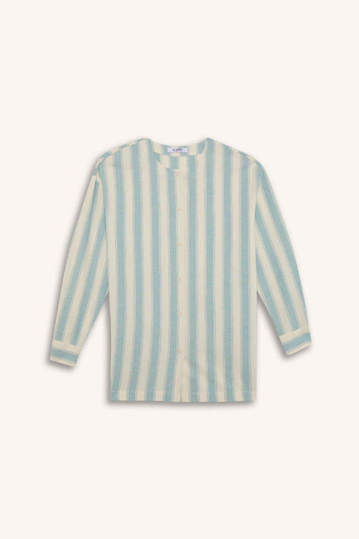 DeFacto-Relax Fit Striped Linen Long Sleeve Shirt E4559Ax25Sp 1