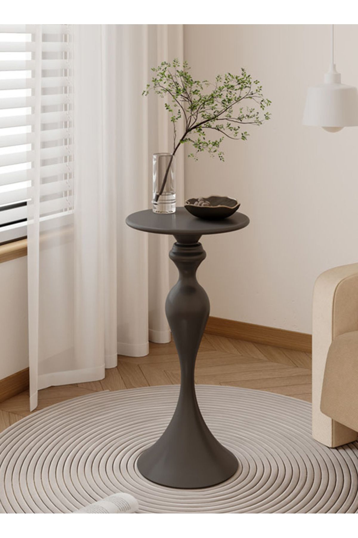 sharpdo-Ins Style Sofa Side Table Coffee Table, Mini Small Round Table Removable 25*30*63CM 2