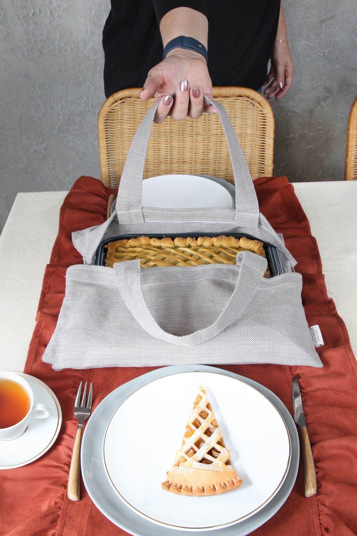 cotton maison-Cake Cake Storage Container - Cake Pan - Pyrex Carrying Case with Lock 49X31 cm 2
