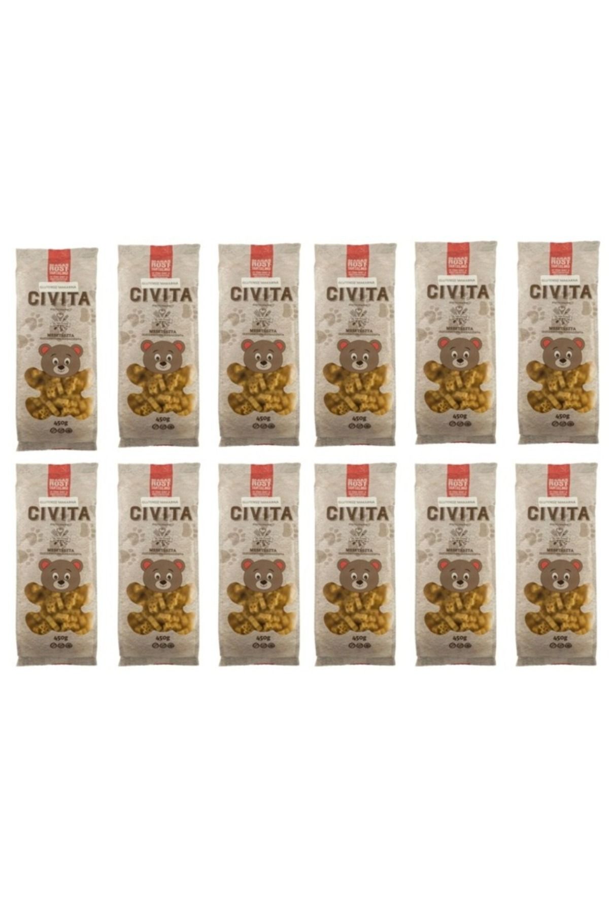 Civita Teddy Glutensiz Ayıcıklı Makarna 450 gr 12 Adet