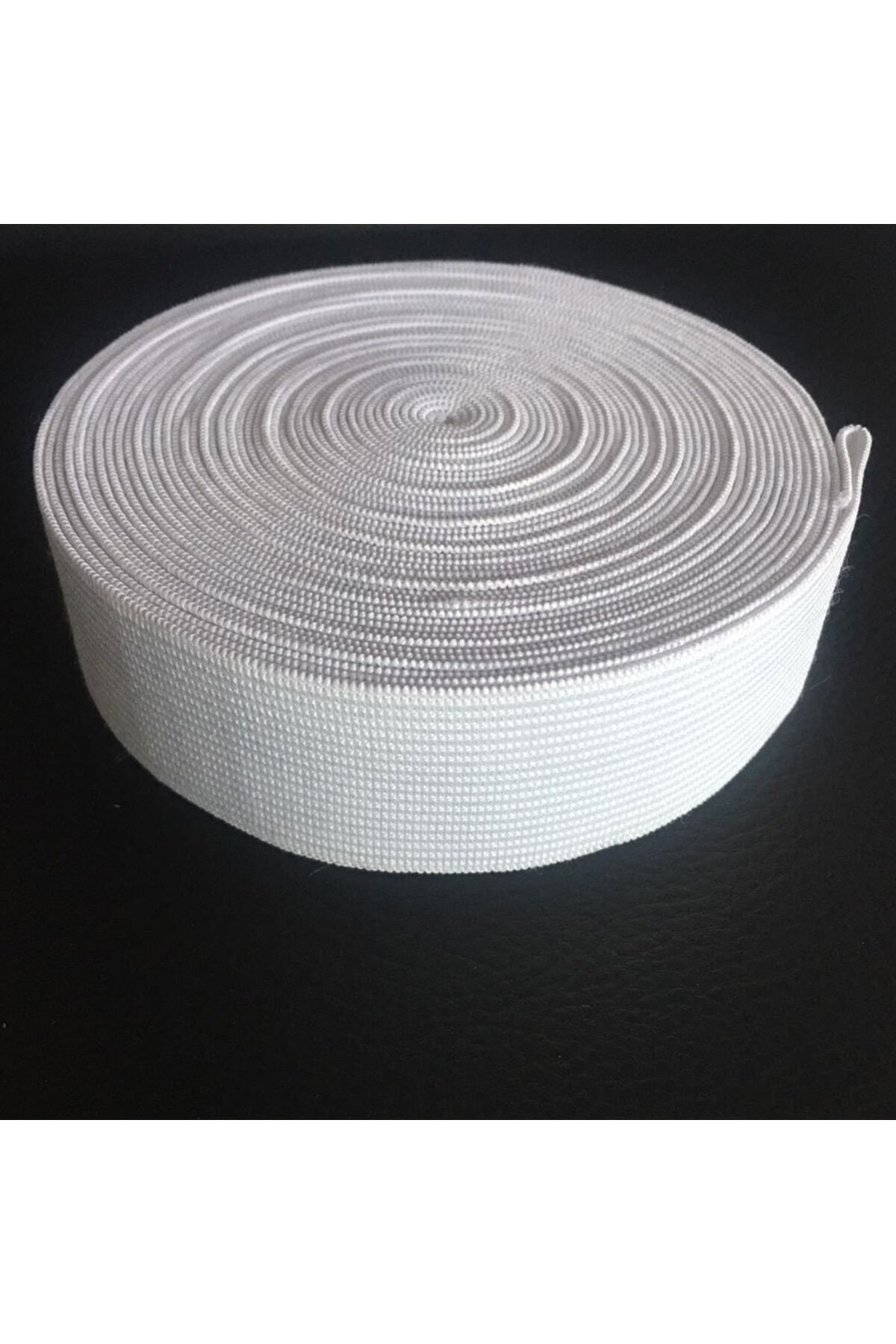 3 Cm Beyaz Enli Yassı Lastik 10 Metre Bel Paça Etek Lastiği