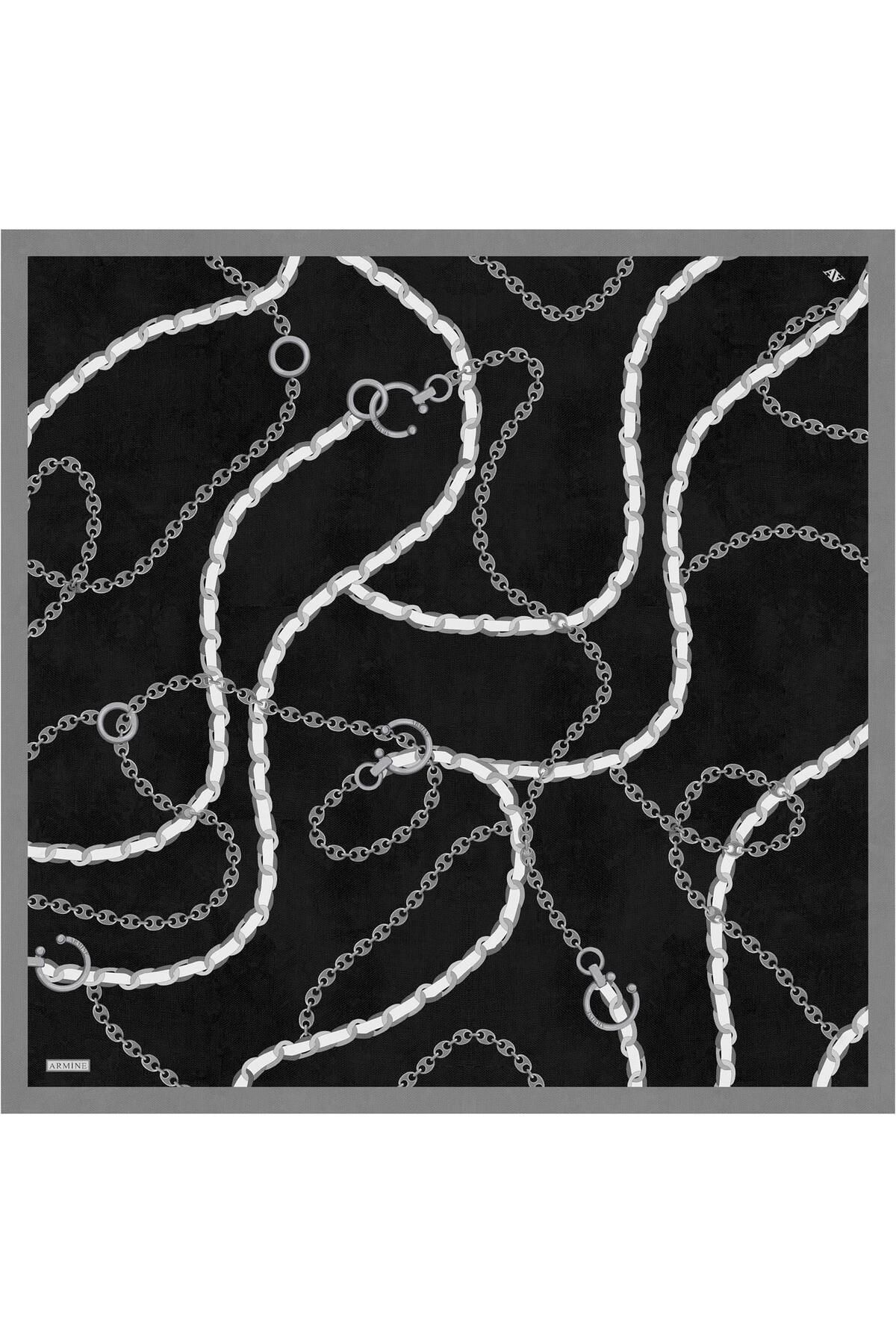 Armine-Patterned Silk Sura Scarf Search Priority by Models 3