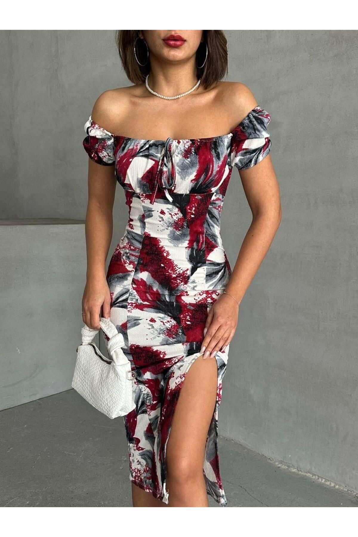 Jeevee-Rochie midi cu mânecă scurtă imprimată 5