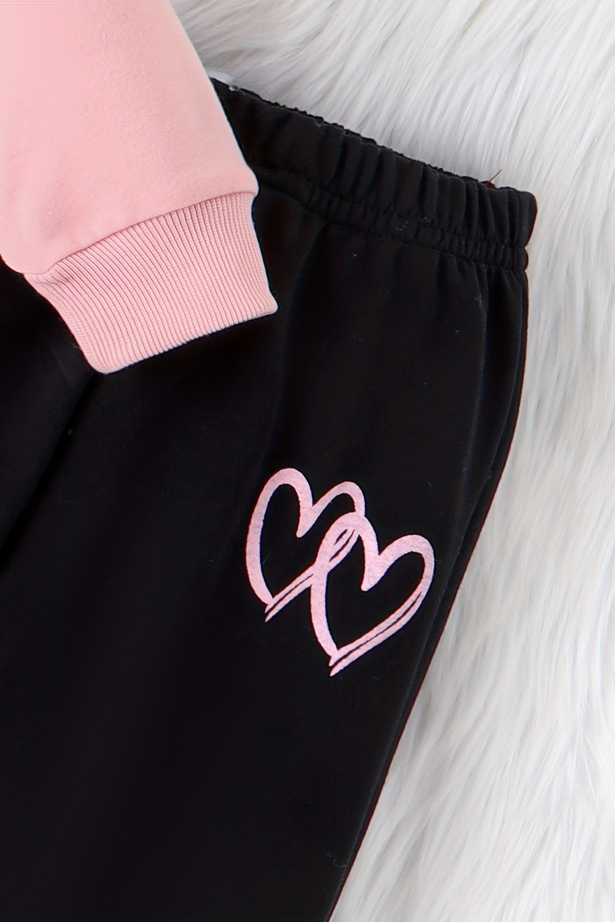 ADABEBEK-Premium Pink Heart Printed Bottom Top Baby Set 23437 5