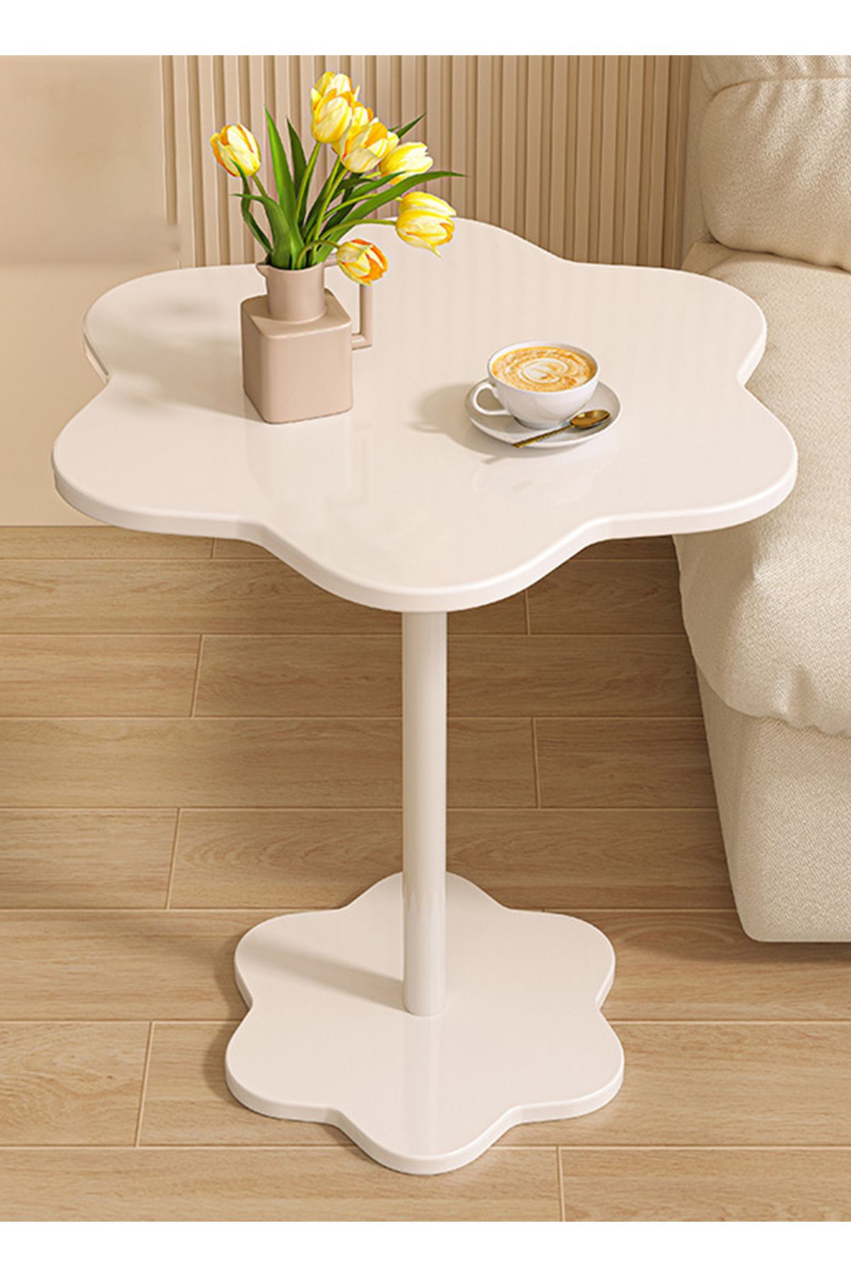sharpdo-Creative Cream Style Petal Shape Movable Side Table, Sofa Side Table, Coffee Table 4
