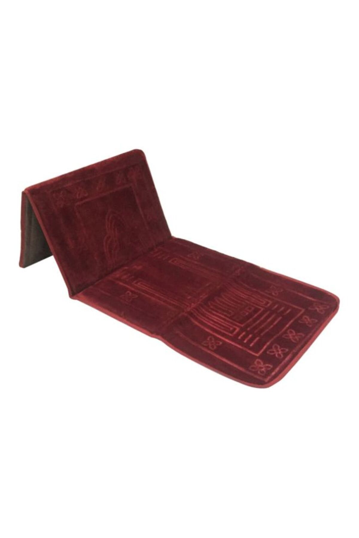 smart home-2-In-1 Foldable Prayer Mat With Backrest Maroon 54x145cm 1