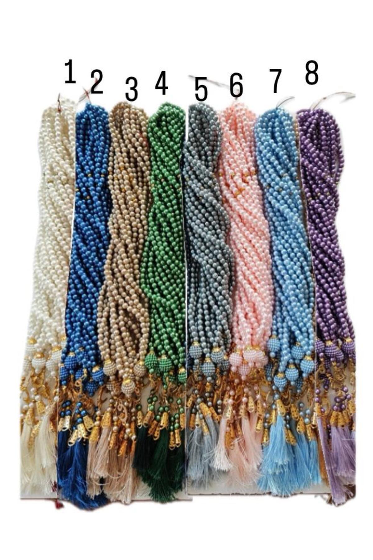 İnci Kişiye Özel İsimli Plastik İnci Boncuk Tesbih İle Kolonya Seti 20 adet fotoğrafı 2 (önizleme)