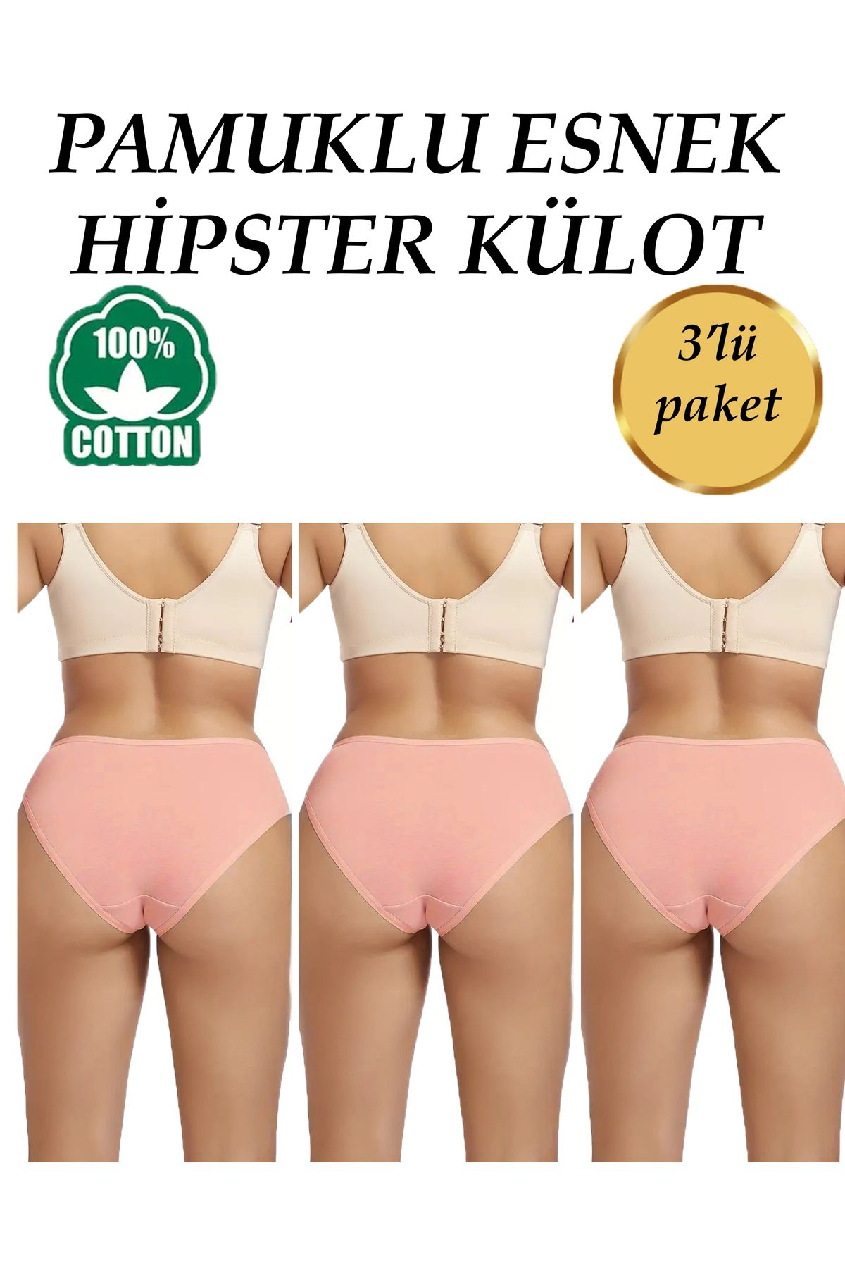 SAUNA SUIT-Women's Panties 100% Cotton 3-Pack High Waist Lycra Hipster Panties 1