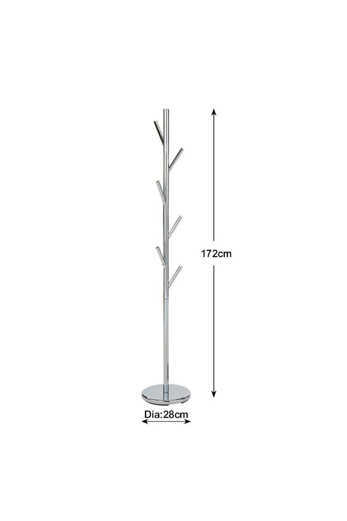 Danube Home-Leomord Coat Hanger Metal Clothing Rack with Modern Hooks L 28 W 28 X H 172 cm Chrome Plated 3