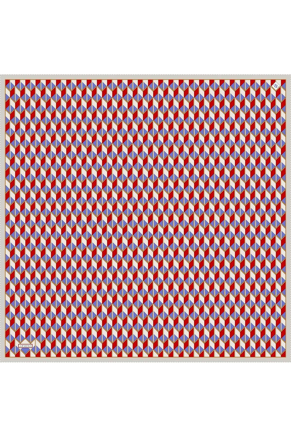 Armine-Patterned Pure Silk Twill Scarf (9309-01) 2