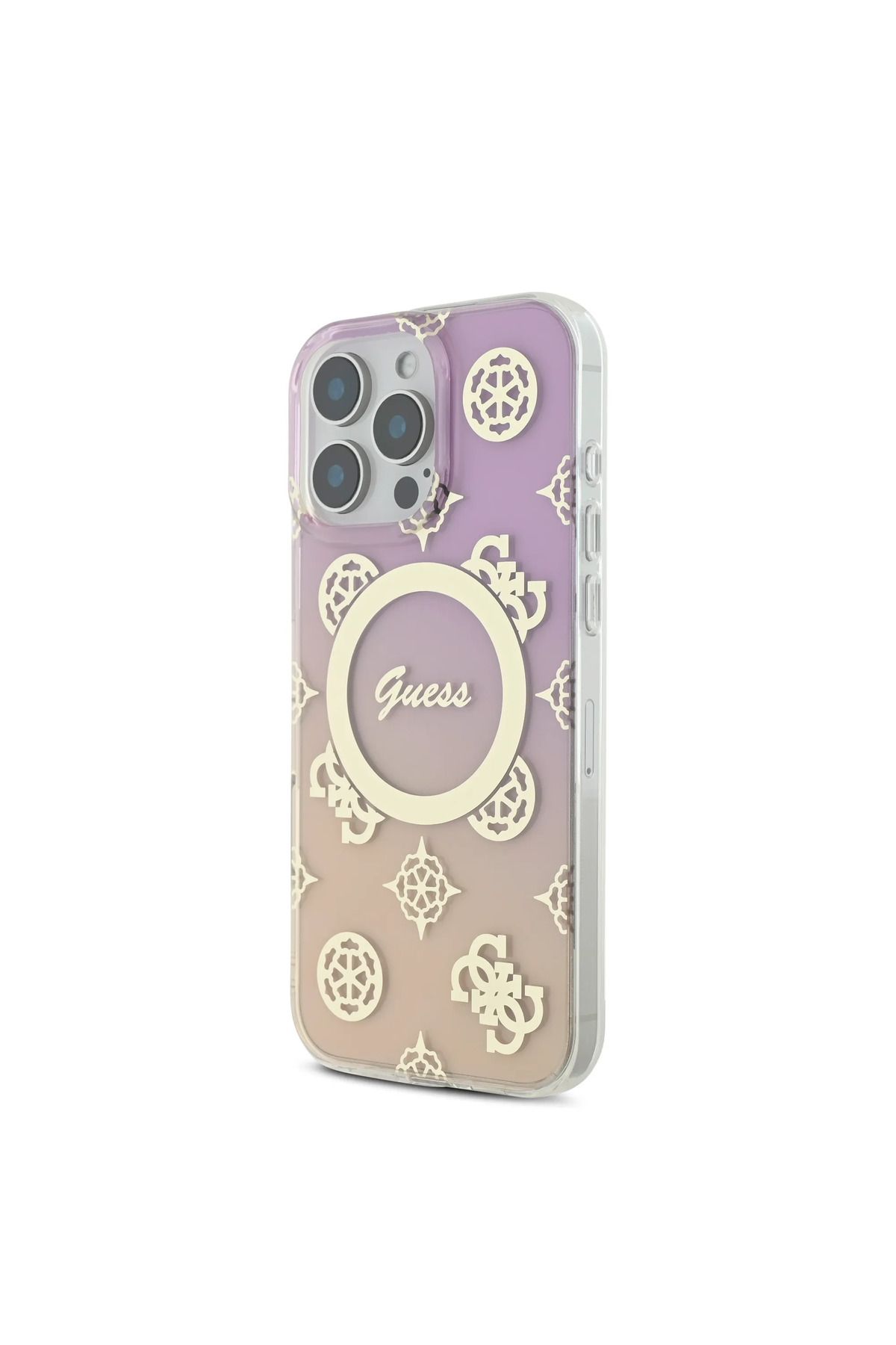 CG Mobile-Guess Magsafe Iml Gradient Hard Case With Peony Pattern For iPhone 16 Pro Max - P 5