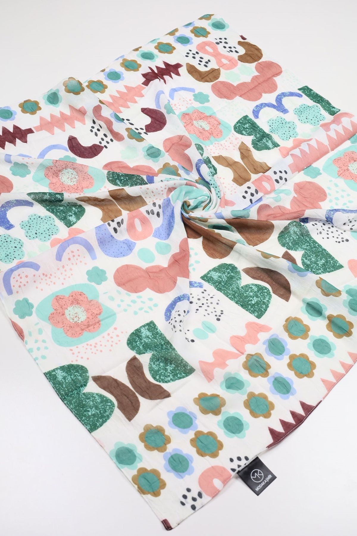 Modakaşmir-Patterned Bamboo Scarf - Pattern-01 - Color-09 1