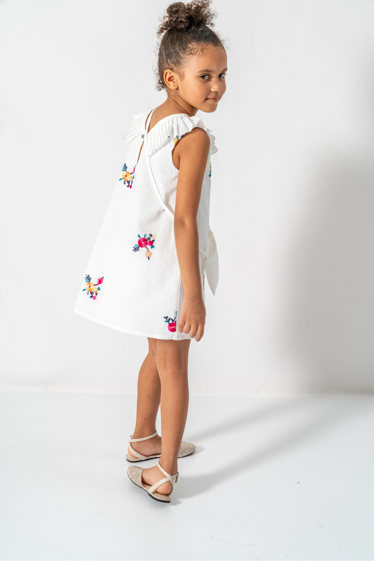 Baby Animals Kız Bebek Kız Çocuk Doğum Günü Parti Düğün Elbise Kısa Kol Kolsuz Nakışlı Çantalı  Astarlı fotoğrafı 5 (önizleme)