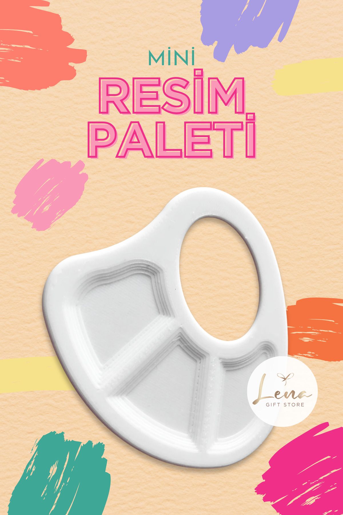 Lena Gift Store Mini Boya Resim Paleti (BEYAZ)
