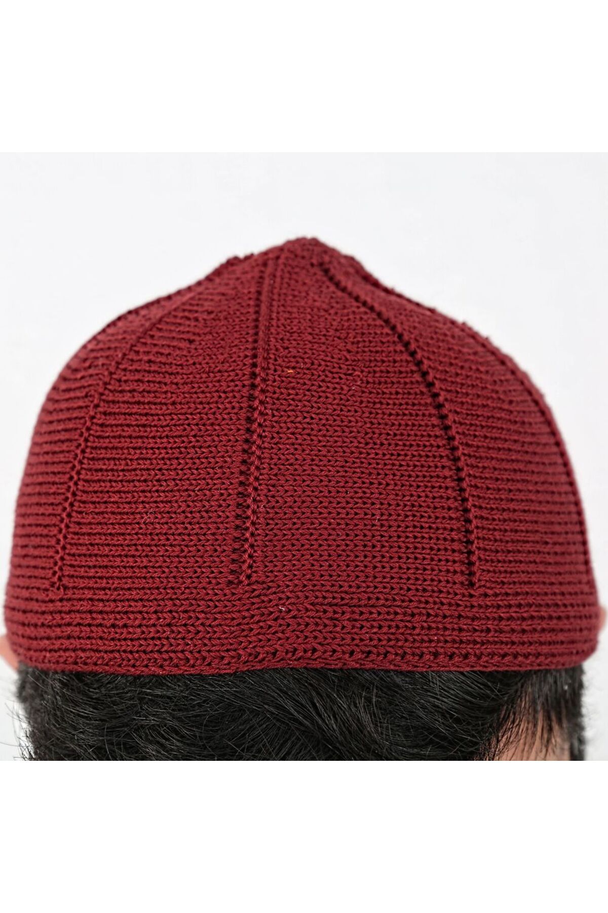 İkranur-Thick Burgundy Knitted Skullcap 3