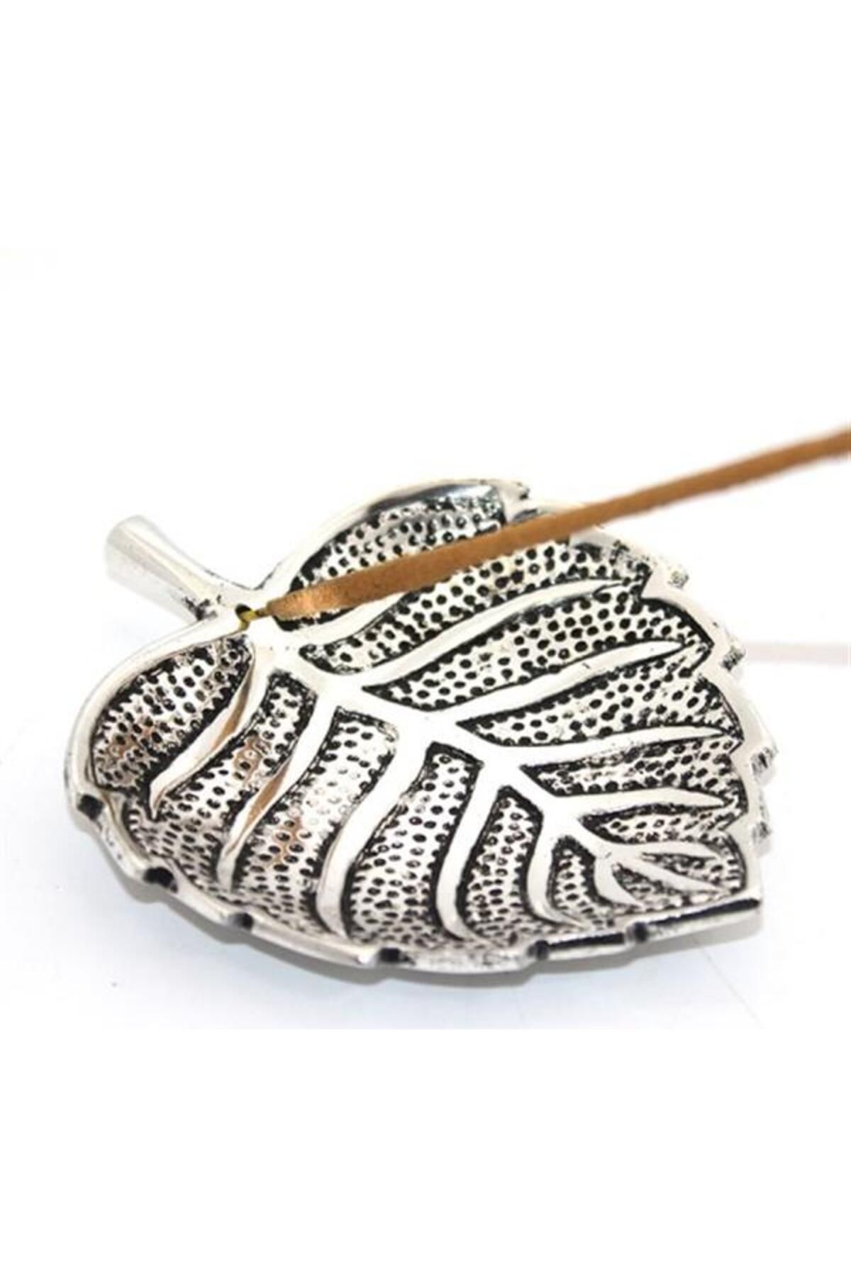 Mu Art Ahşap Metal Yaprak Tasarımlı Tütsülük Model 1