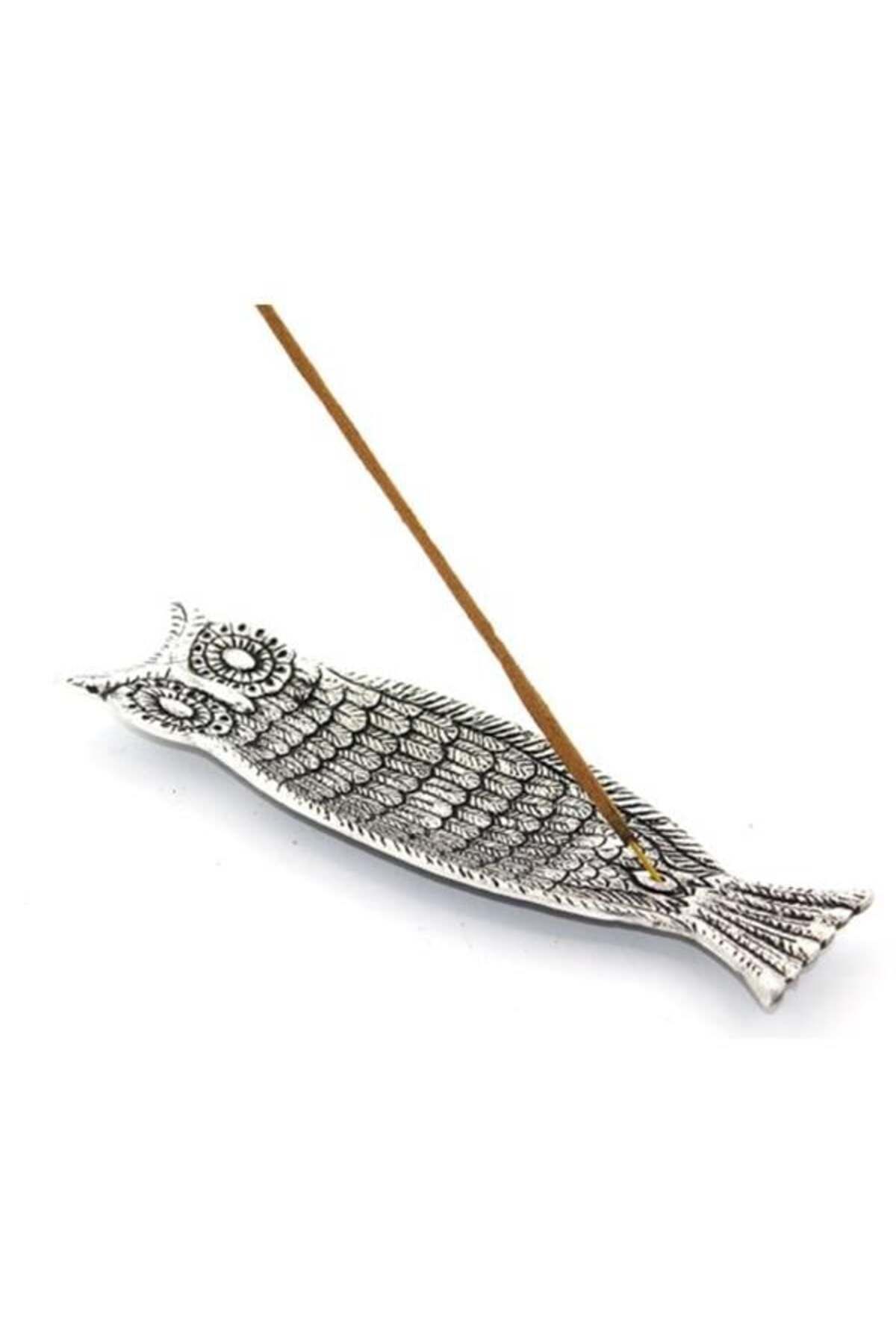 Mu Art Ahşap Metal Kayık Baykuş Tasarımı Tütsülük Model 1
