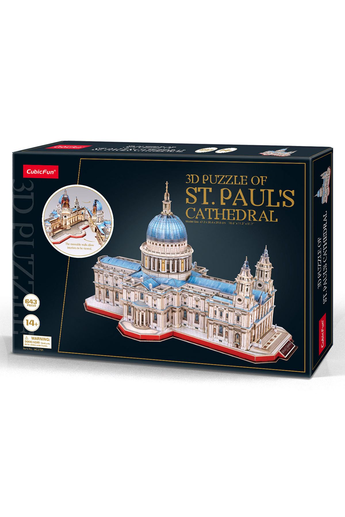 Cubic Fun Aziz Paul Katedrali 3D Puzzle (Büyük boy ve iç görünüml