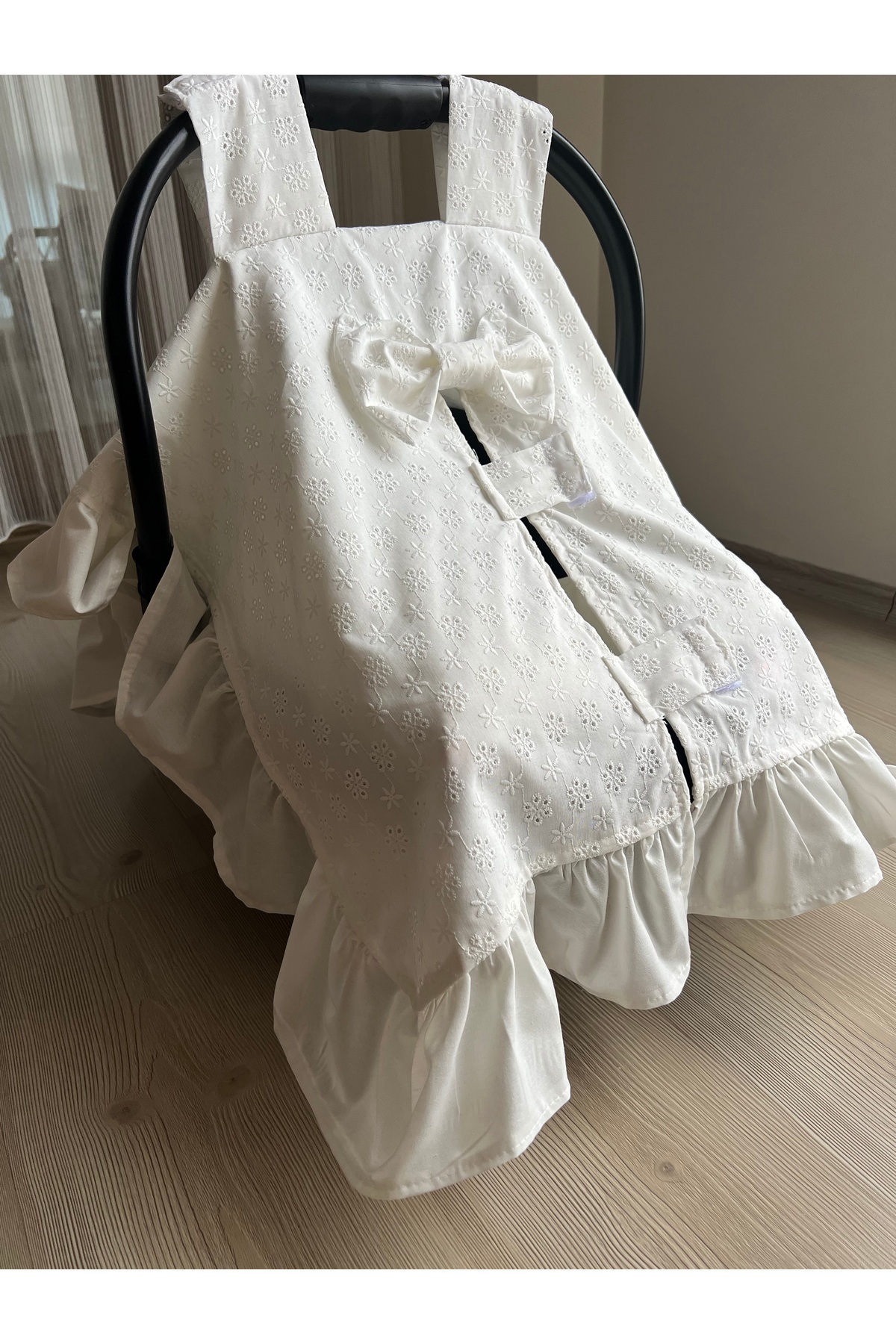 eyma home Fisto detaylı fırfırlı puset örtüsü fotoğrafı 2 (önizleme)