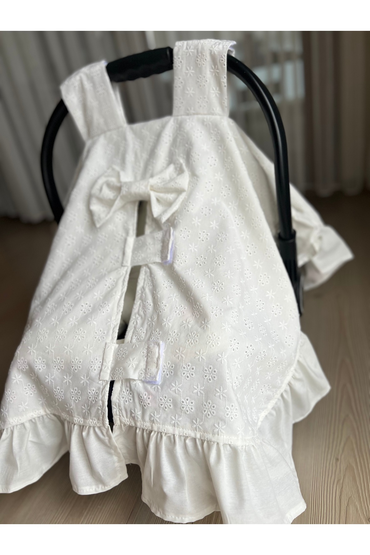 eyma home Fisto detaylı fırfırlı puset örtüsü fotoğrafı 4 (önizleme)