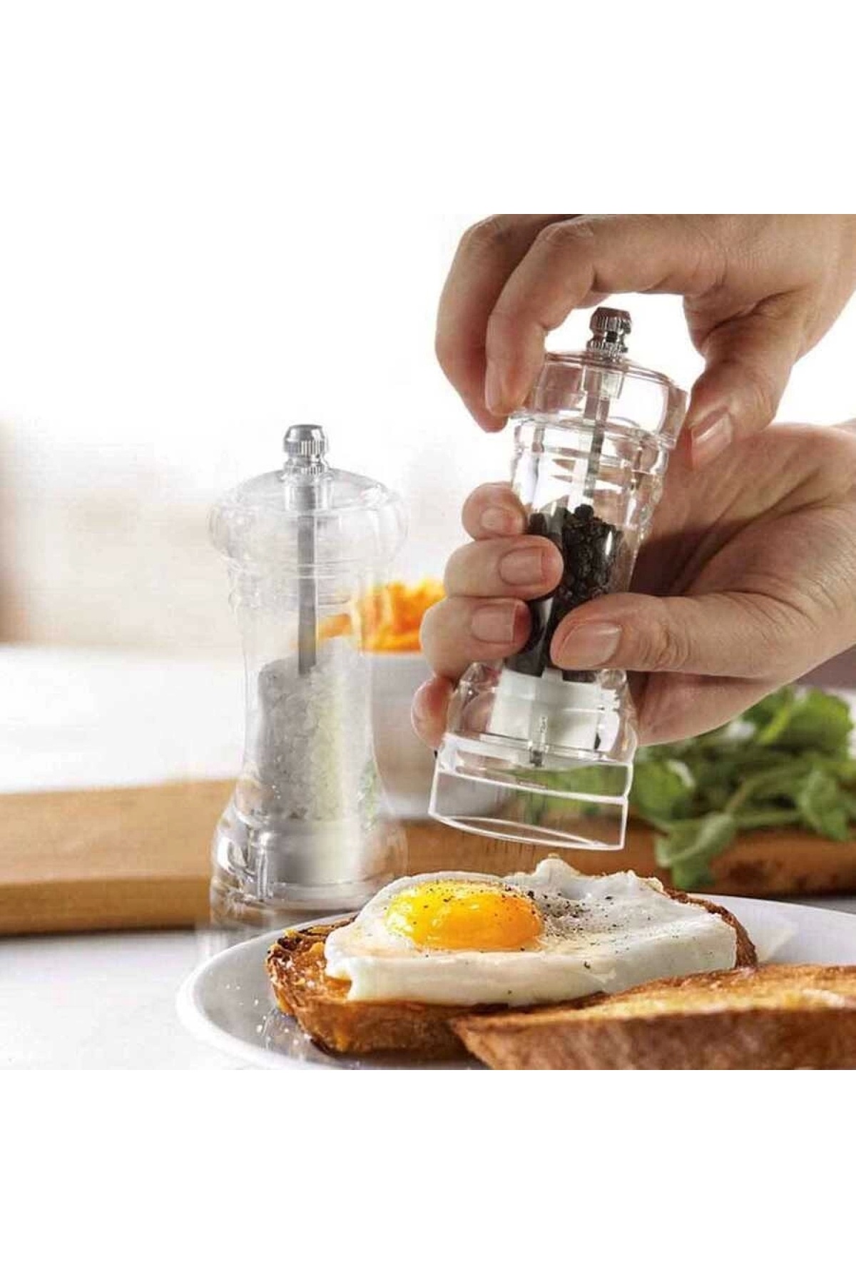 Epinox Akrilik Baharat Değirmeni | Seramik Tuz Öğütücü 16 Cm (DSA-160)