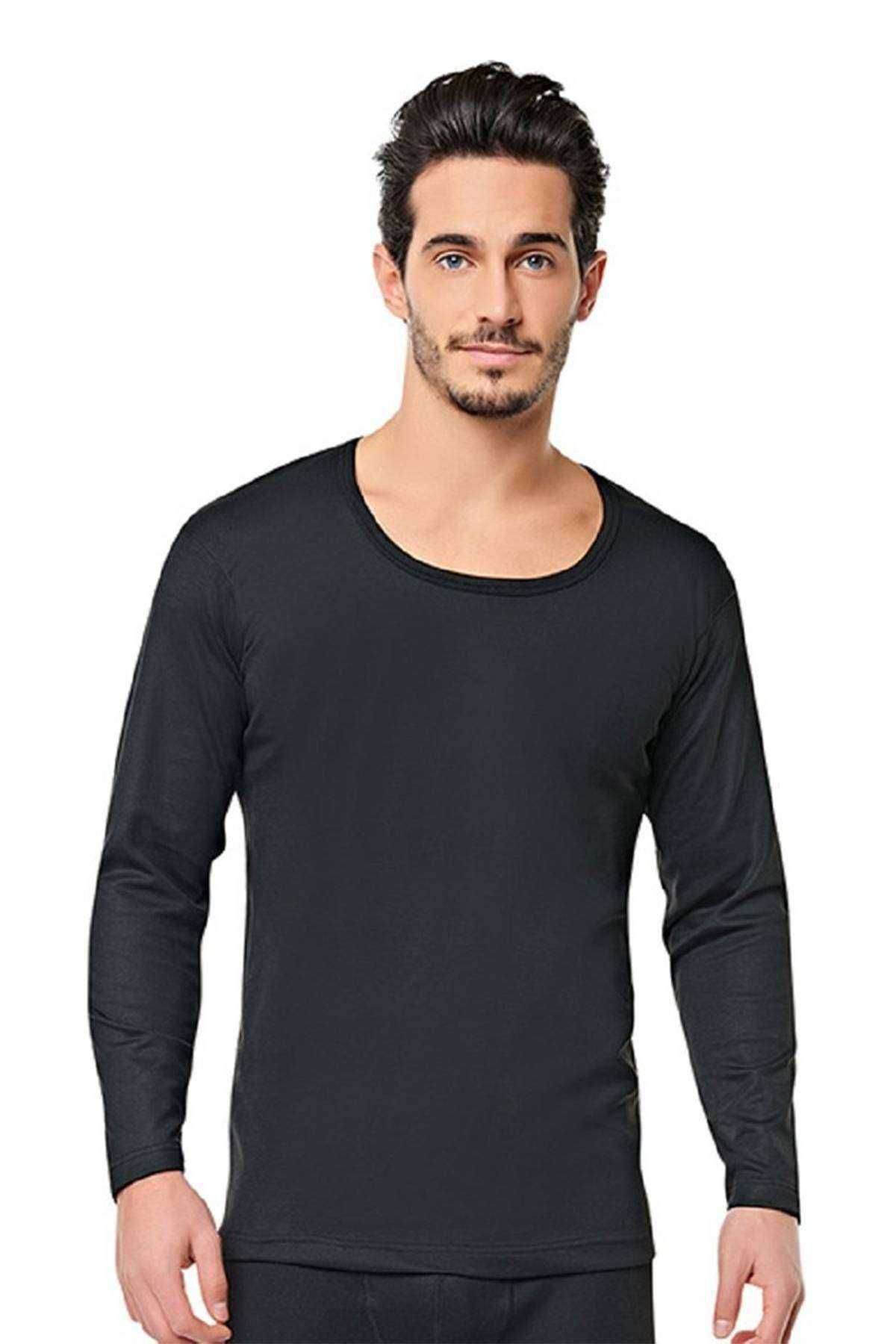 just cheap store-Men's Winter Black Undershirt - Thermal Warm Underwear 1