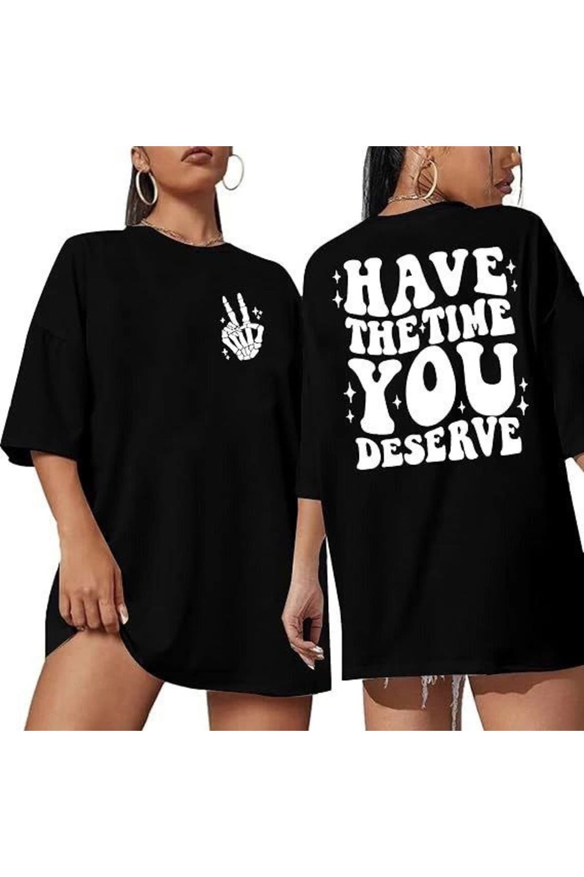 Albayrak Bisiklet Yaka Kısa Kol Baskılı T-shirt - Siyah