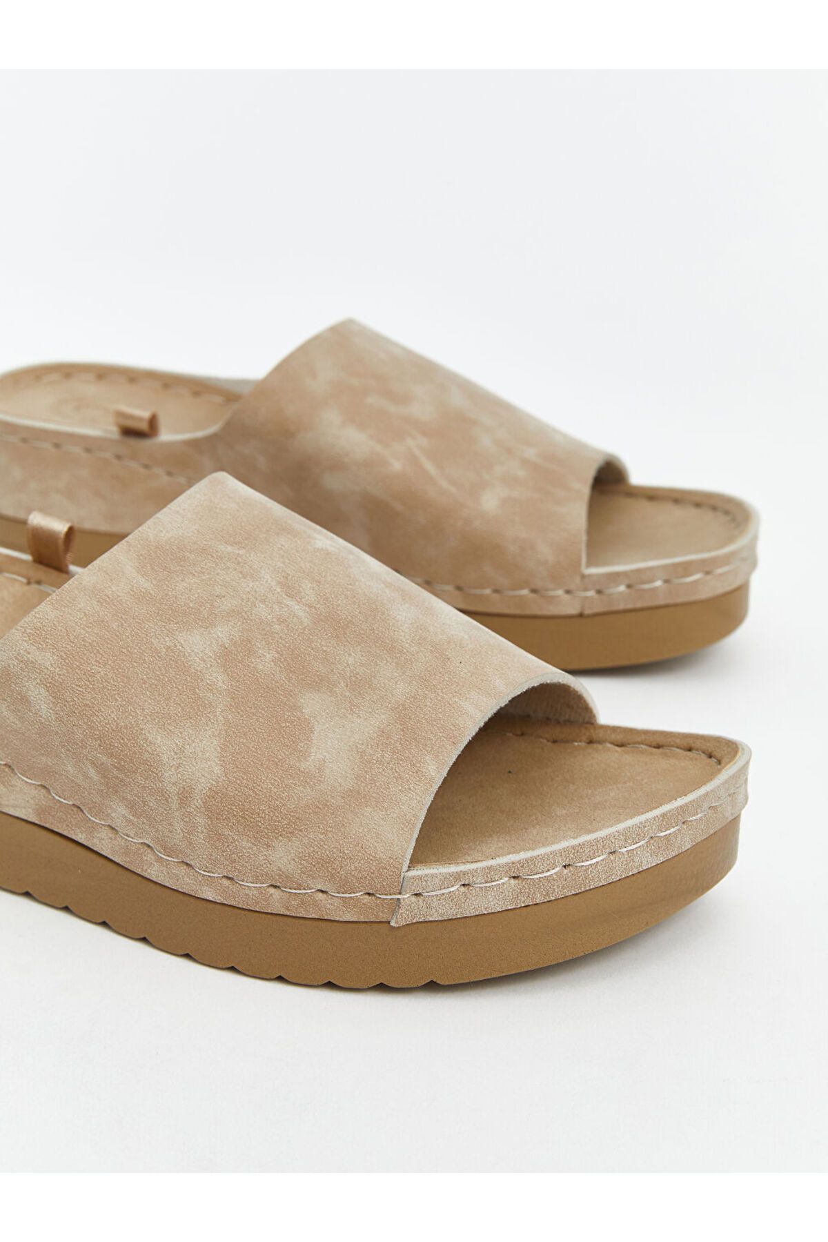LC Waikiki-Beige Suede Look Women's Slippers 3