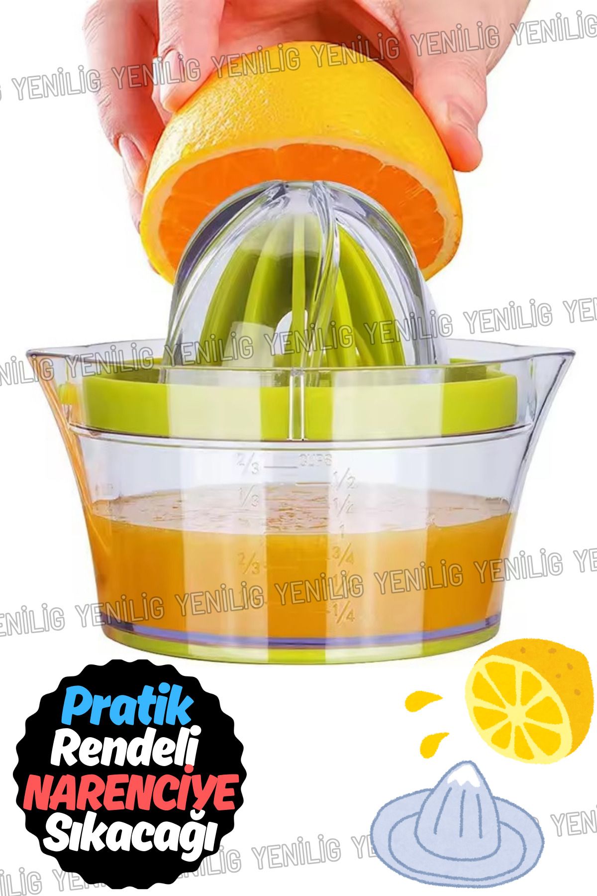 Yenilig-4-in-1 Citrus Juicer with Grater – Practical Solution for Lemons, Oranges, Grapefruits 5