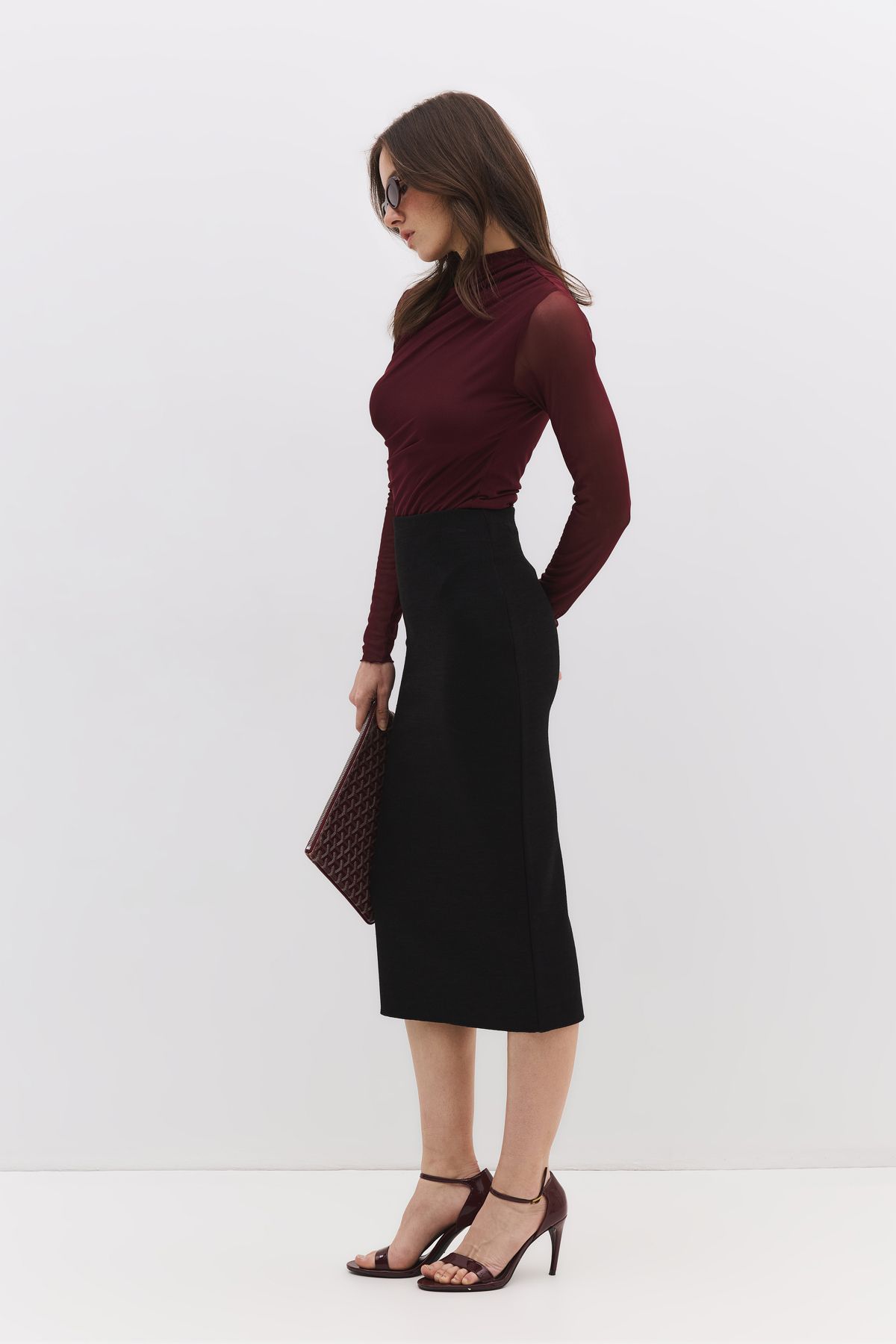 No Matter What-Slit Stretch Midi Skirt 2