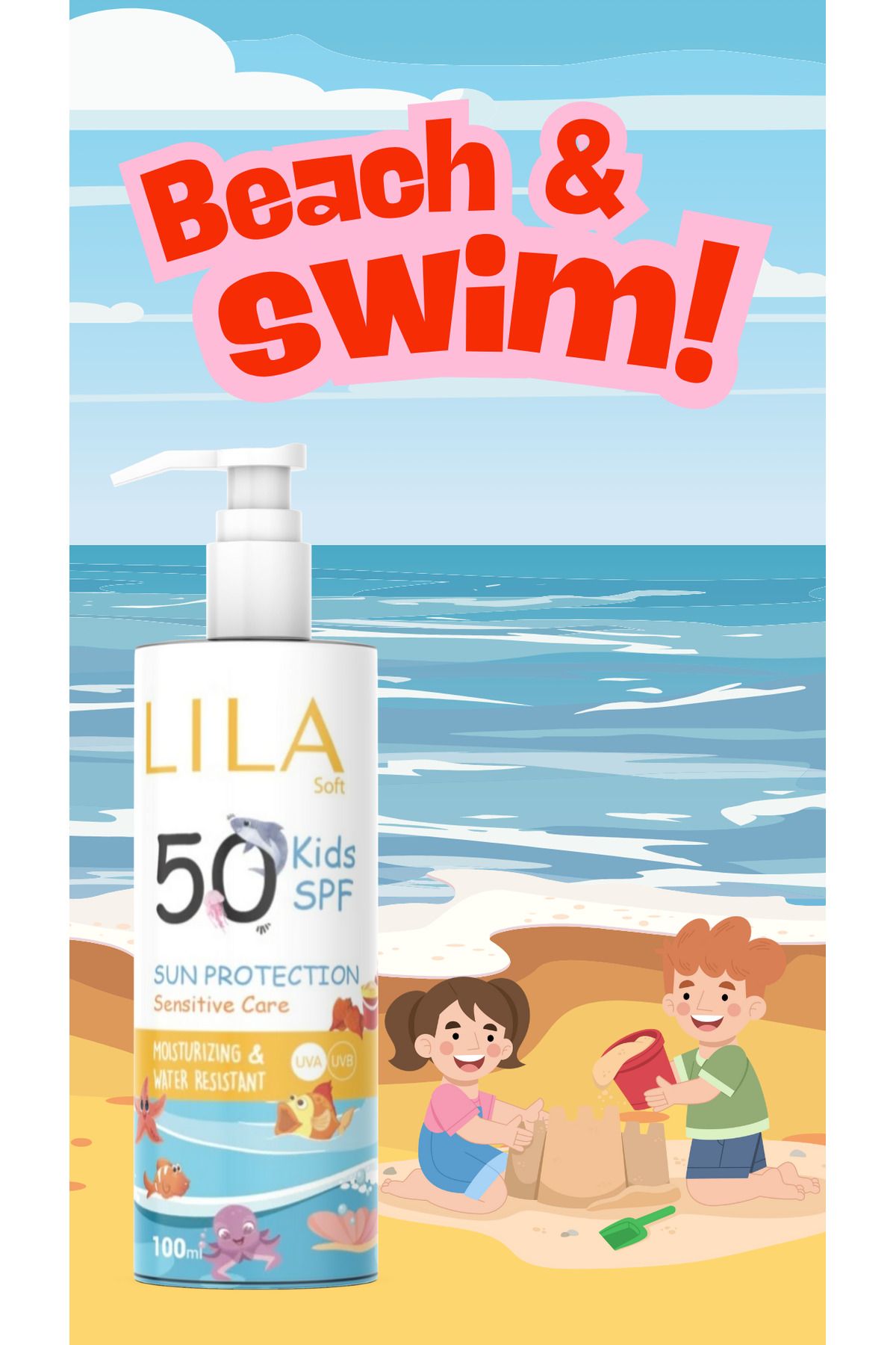 Lila Soft Çocuk , Bebek 50 Spf Güneş Kremi 100 ml