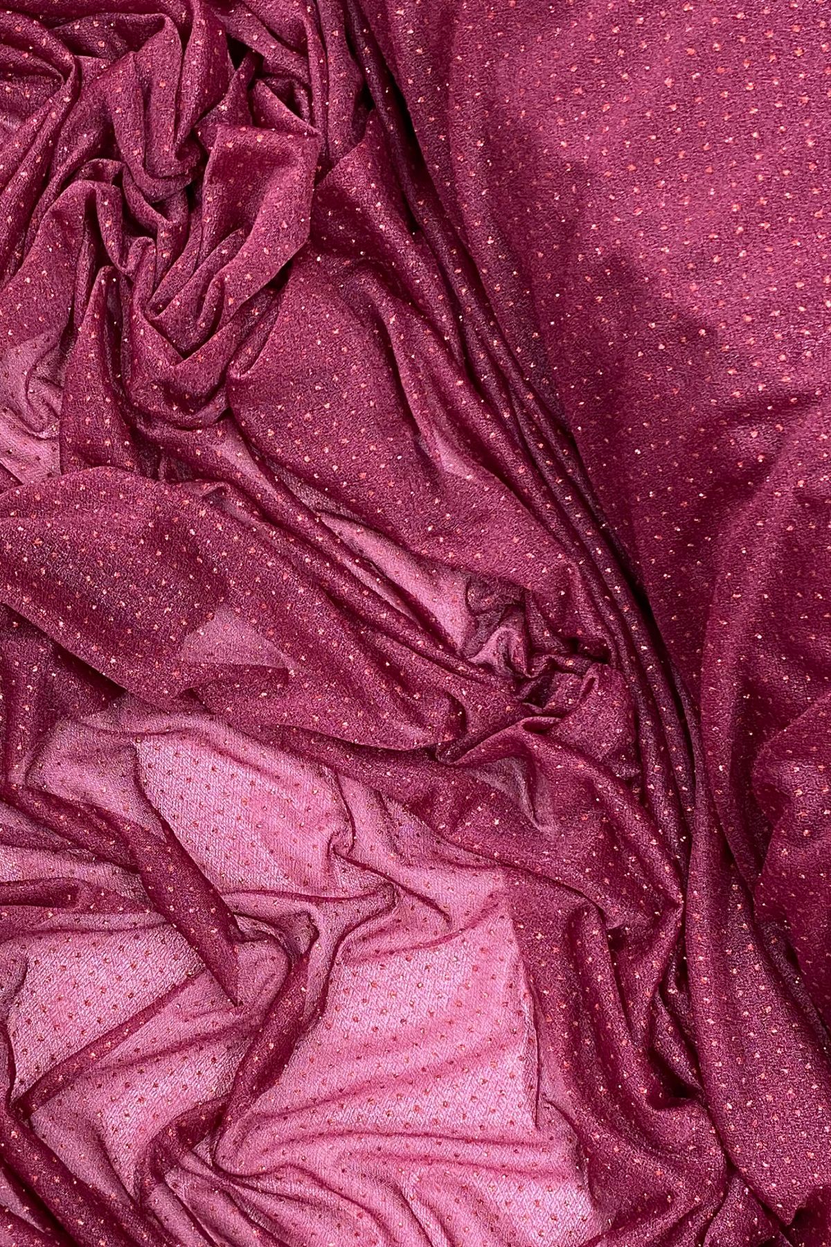 Royaleks-Burgundy Glittered Raindrop Evening Dress - Shawl Tulle 23 2