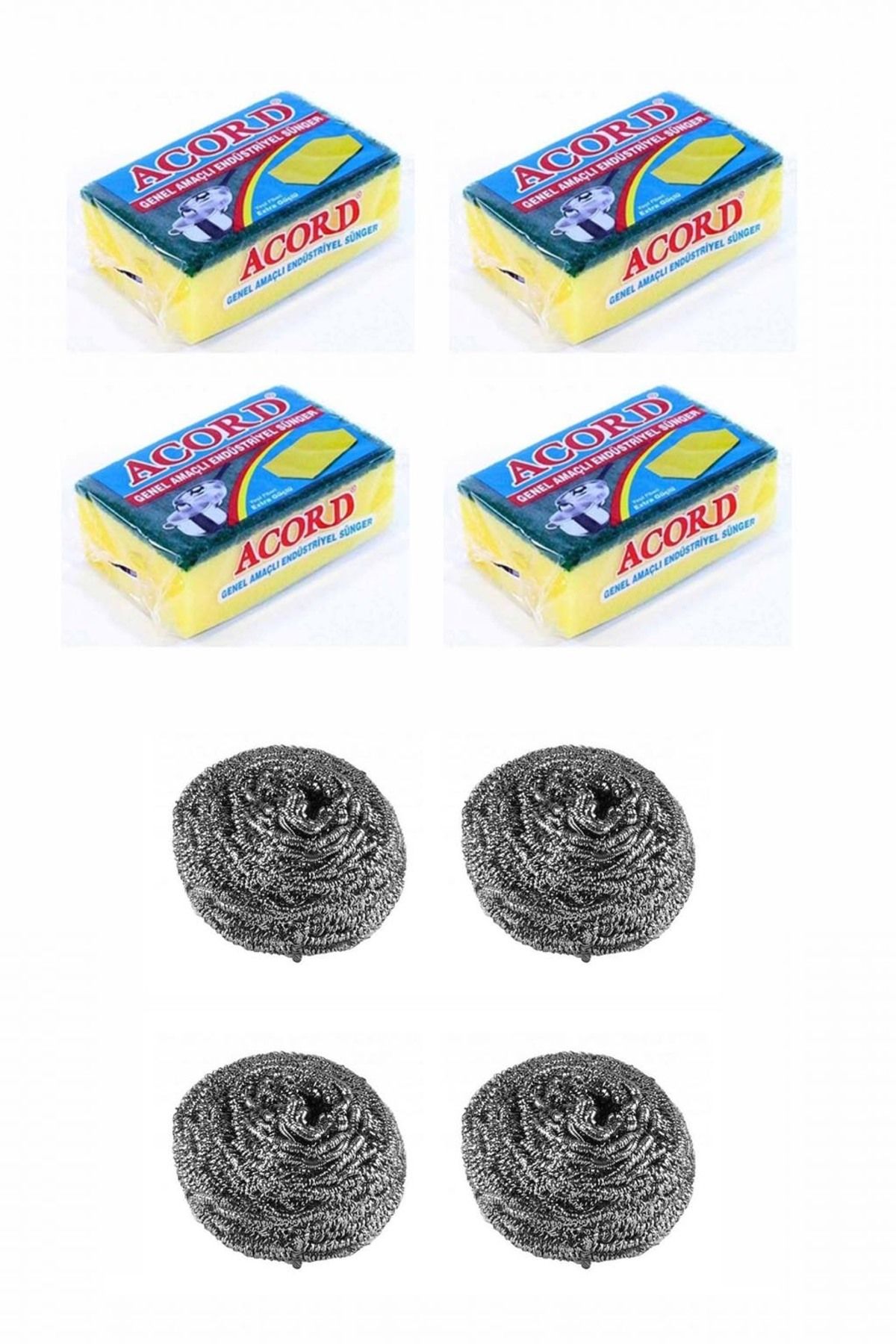 just cheap store 4 Adet Endüstriyel Bulaşık Teli ve 4 Adet Endüstriyel Çok Amaçlı Bulaşık Süngeri Seti
