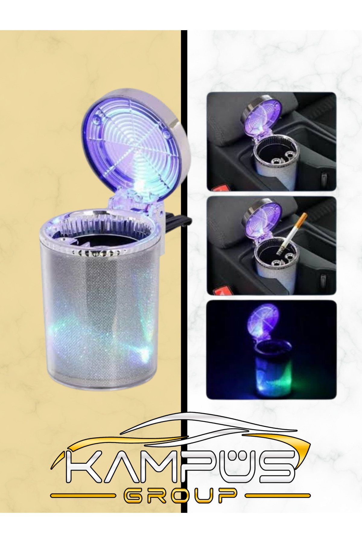 CARFACE OTO KÜLLÜK RENKLİ IŞILTILI RGB ARAÇ İÇİ LED KÜLLÜK 7 IŞIKLI BLACKPİNK HAYRANI BADGİRL KÜLLÜĞÜ