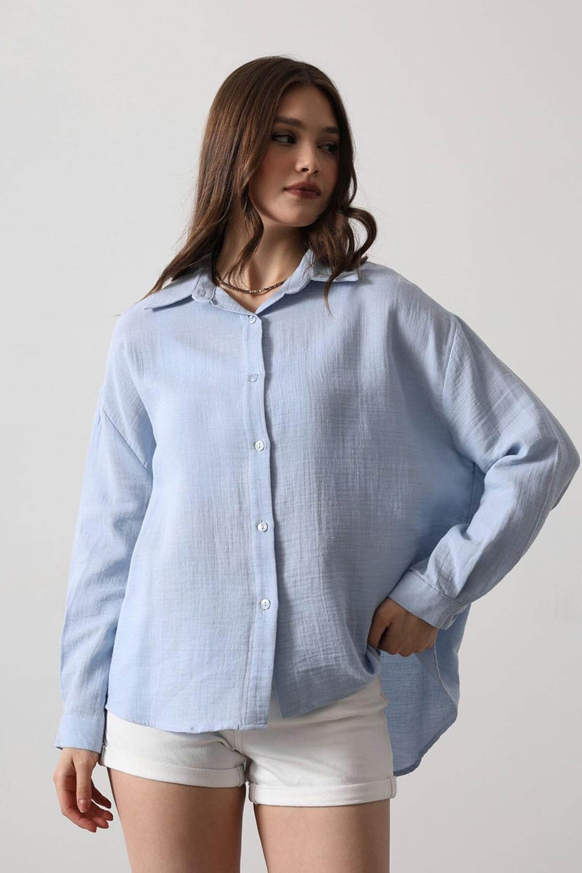 trender-Blue Women's Shirt 34363 1