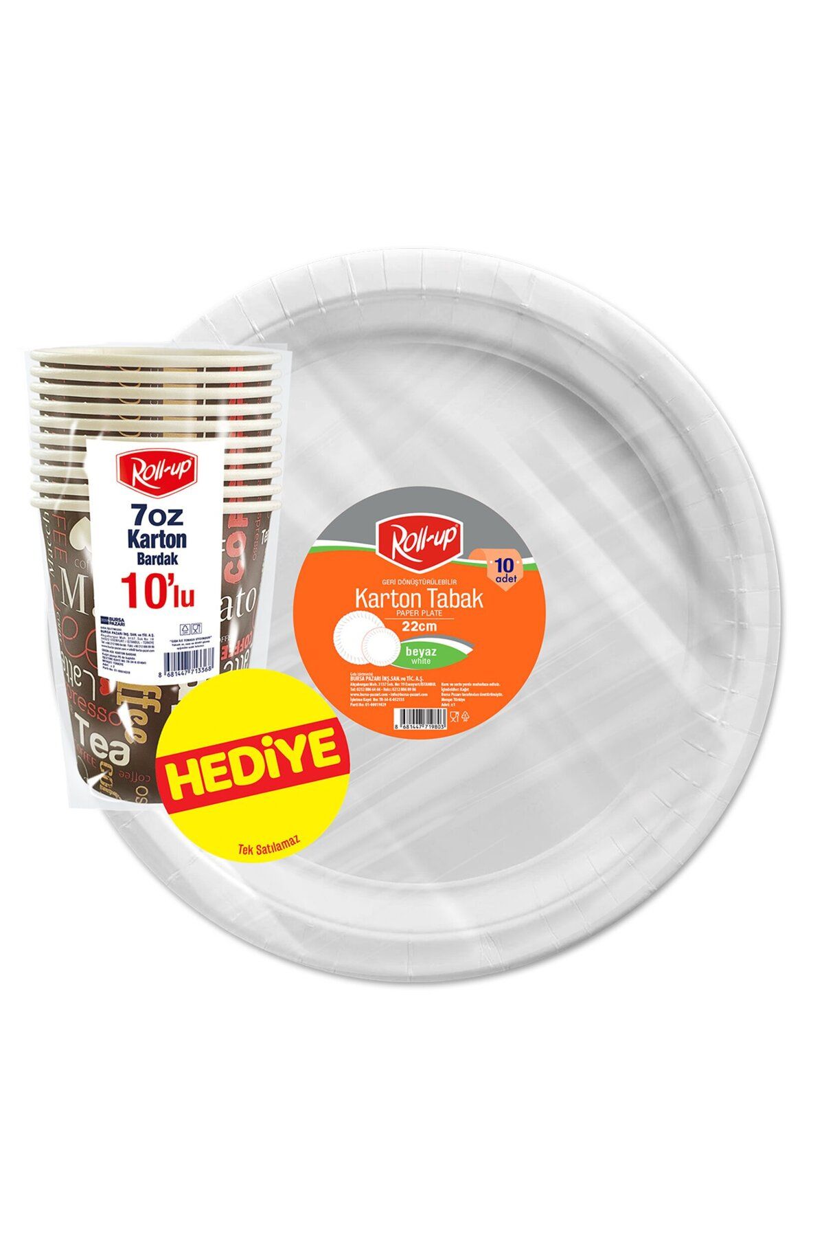 Roll-Up Party Dreams Karton Tabak 10'lu 22 Cm (Bardak Hediye)