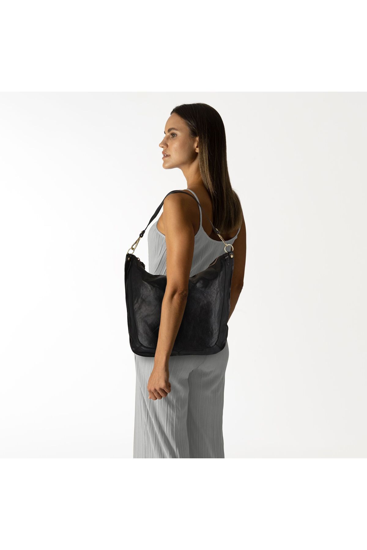 Campomaggi-Mogano Schultertasche Leder 44 cm 7