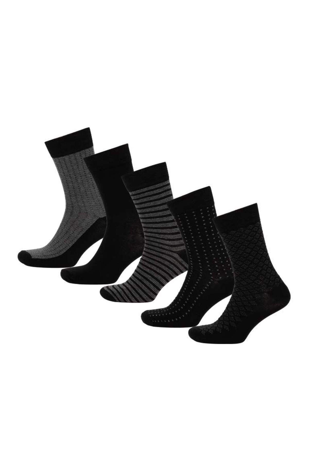 DeFacto-New Season Men's 5-Piece Cotton Long Socks 1